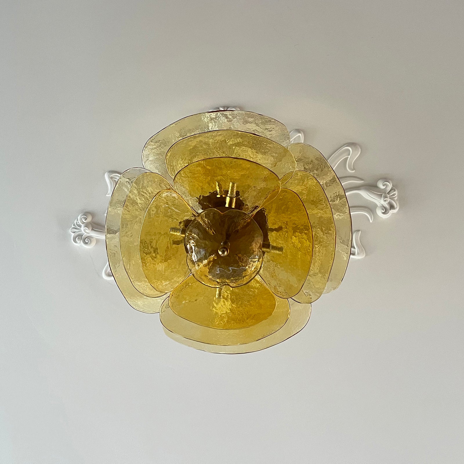 Evvinora Lustre en Métal et Verre à Couches de Feuilles Créativité Individuelle