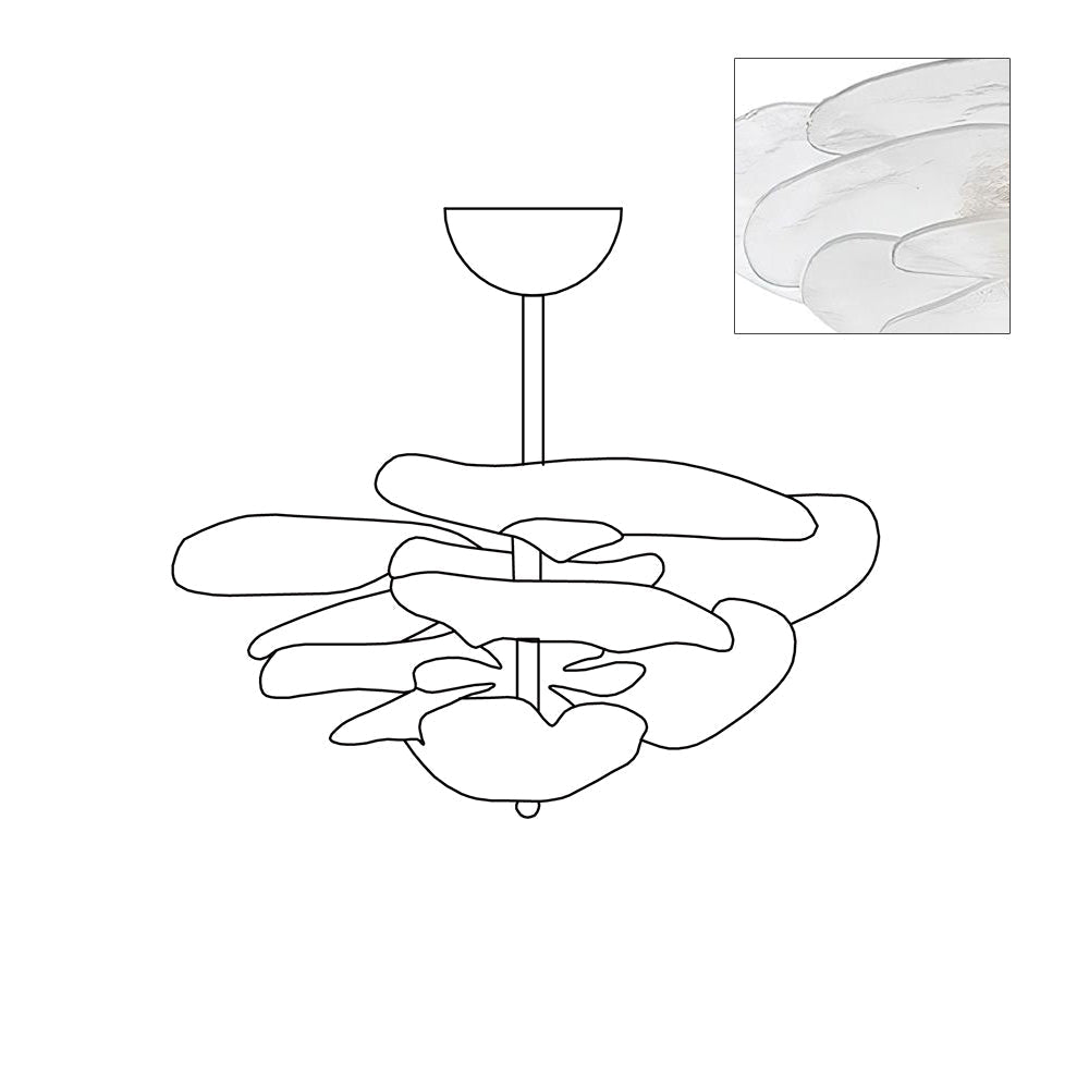 Aurora Lustre Pétale en Verre Murano Doré Luxe