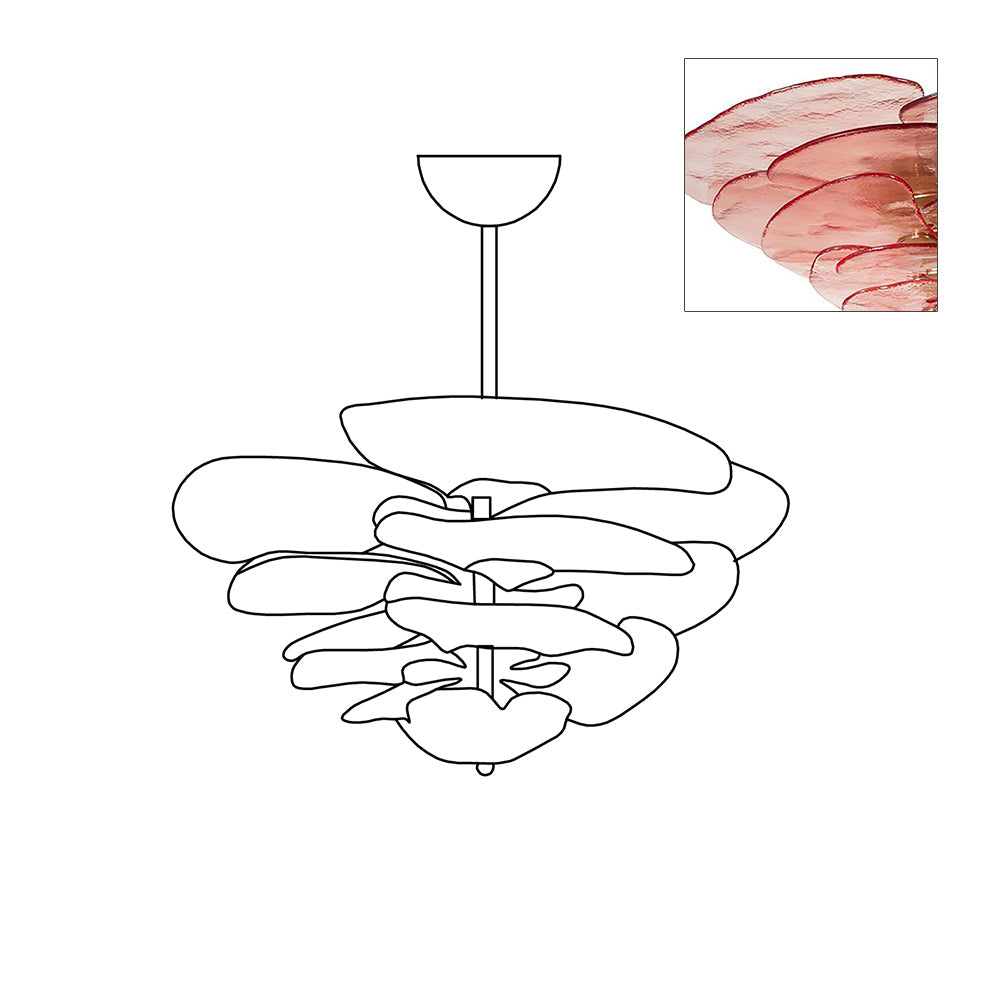 Aurora Lustre Pétale en Verre Murano Doré Luxe