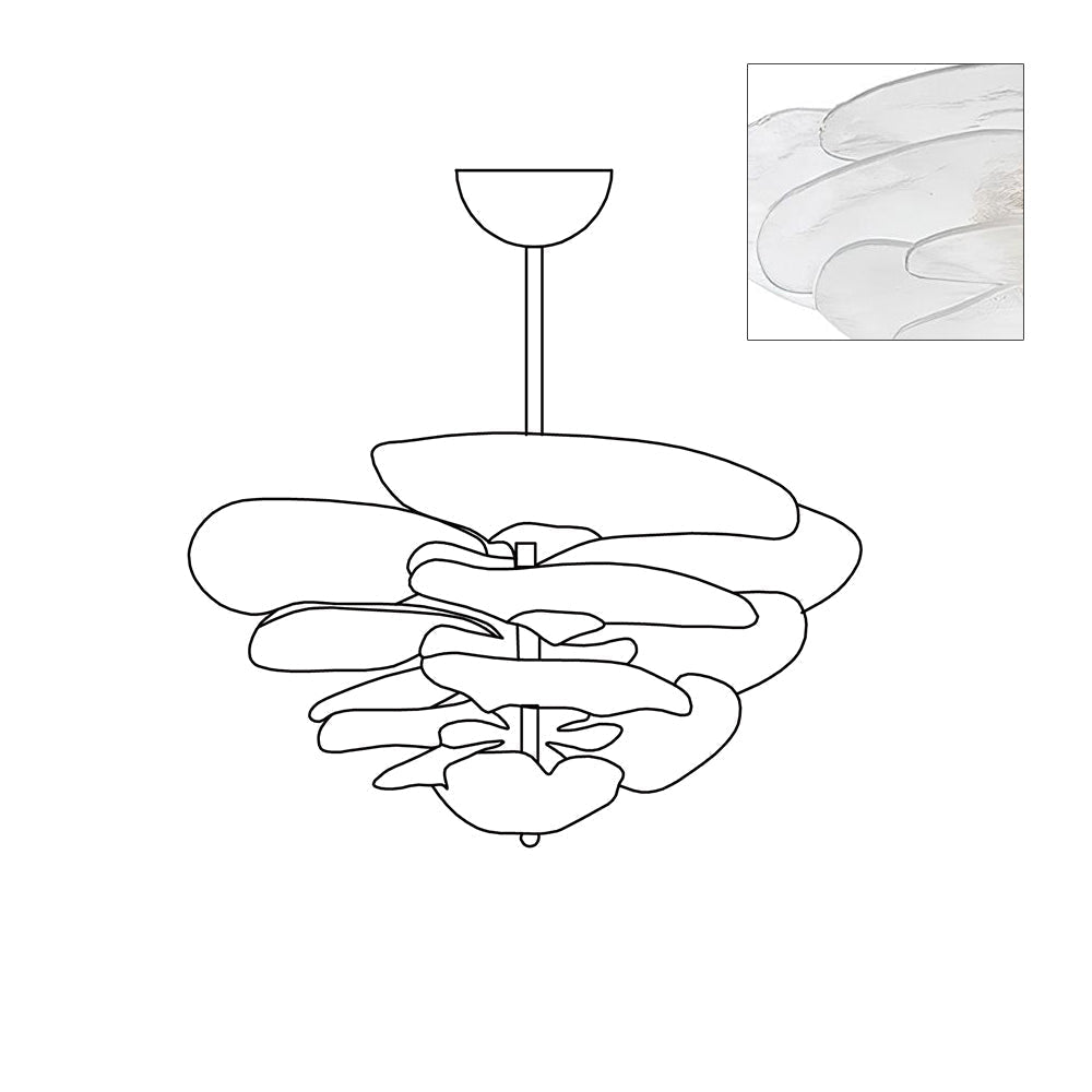 Aurora Lustre Pétale en Verre Murano Doré Luxe