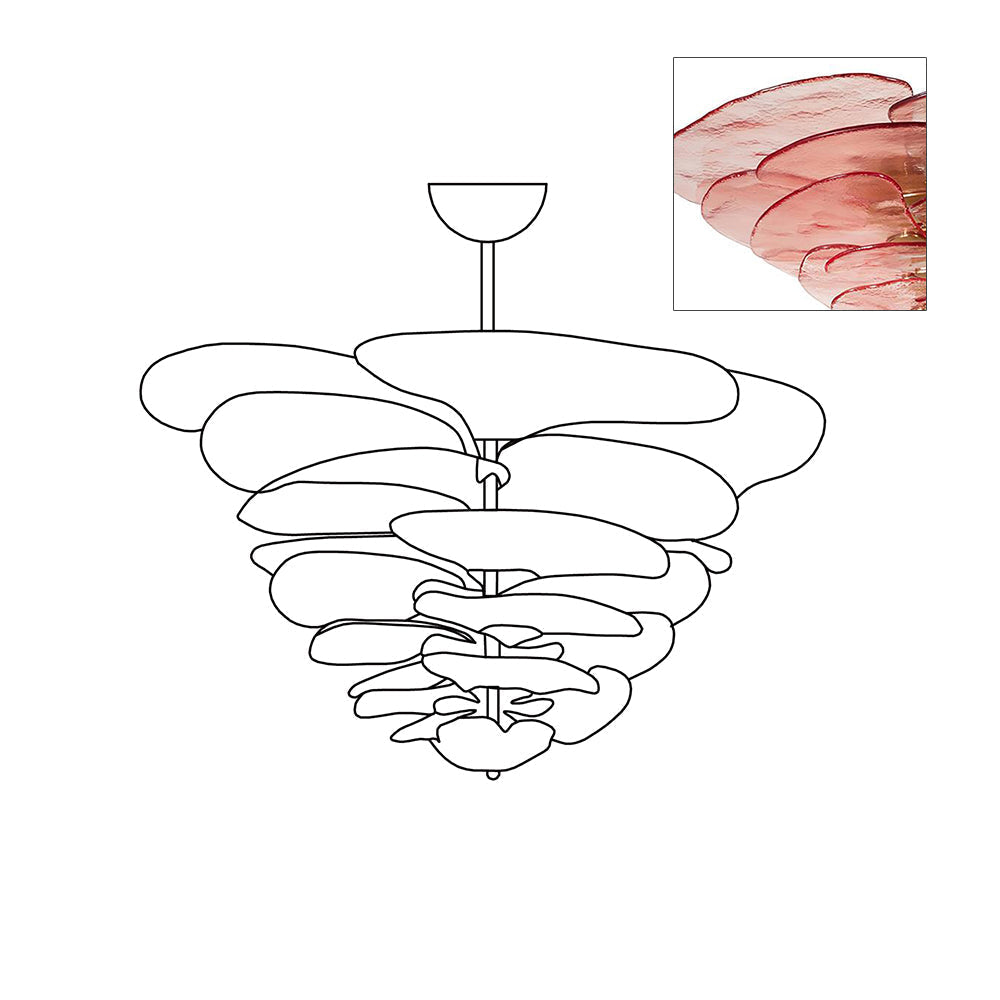 Aurora Lustre Pétale en Verre Murano Doré Luxe