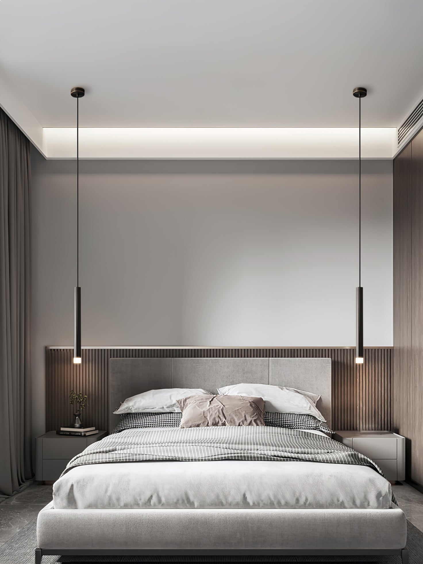 Cetheel Lampe Suspendue Minimaliste en Laiton et Plastique