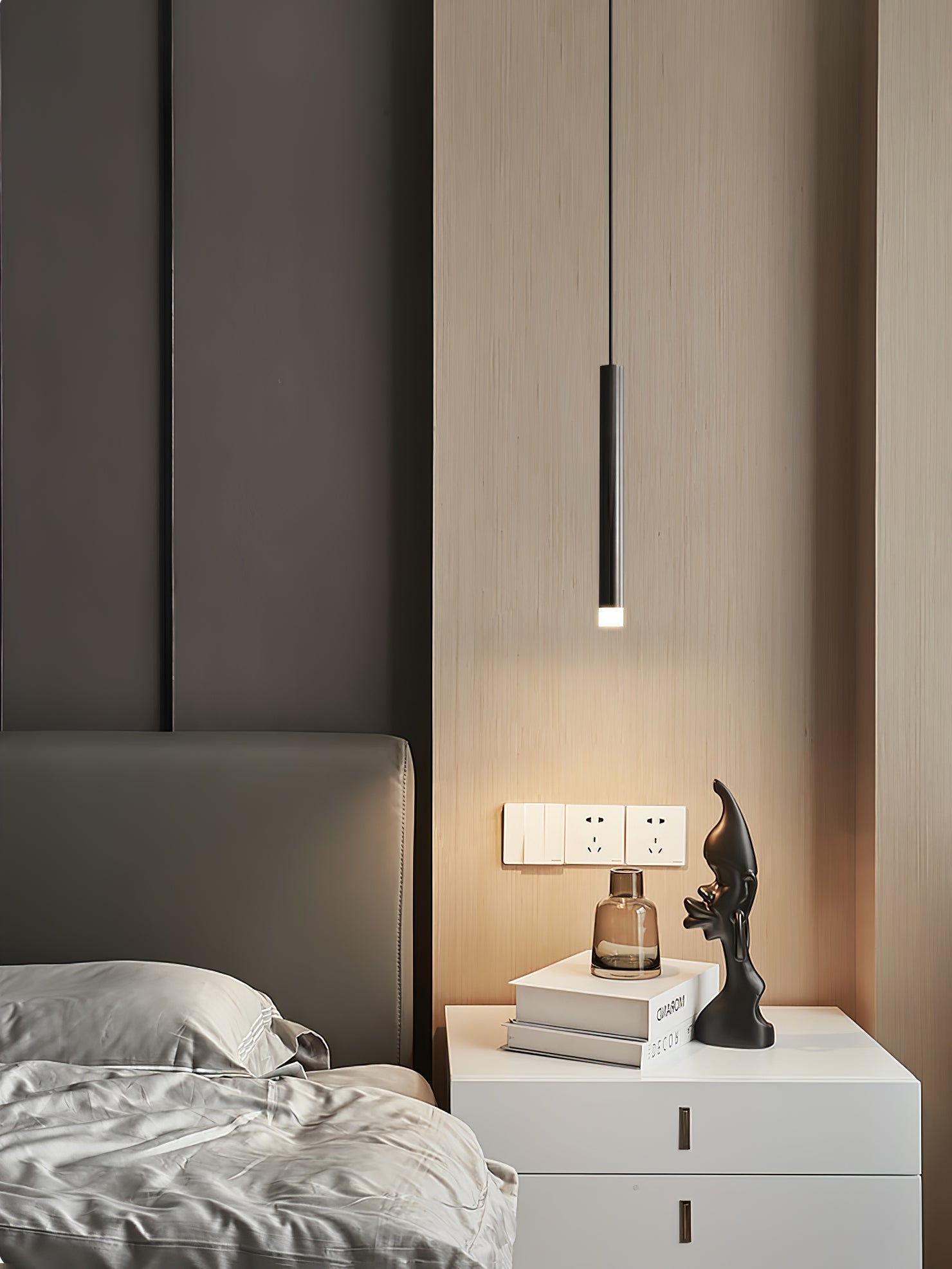 Cetheel Lampe Suspendue Minimaliste en Laiton et Plastique
