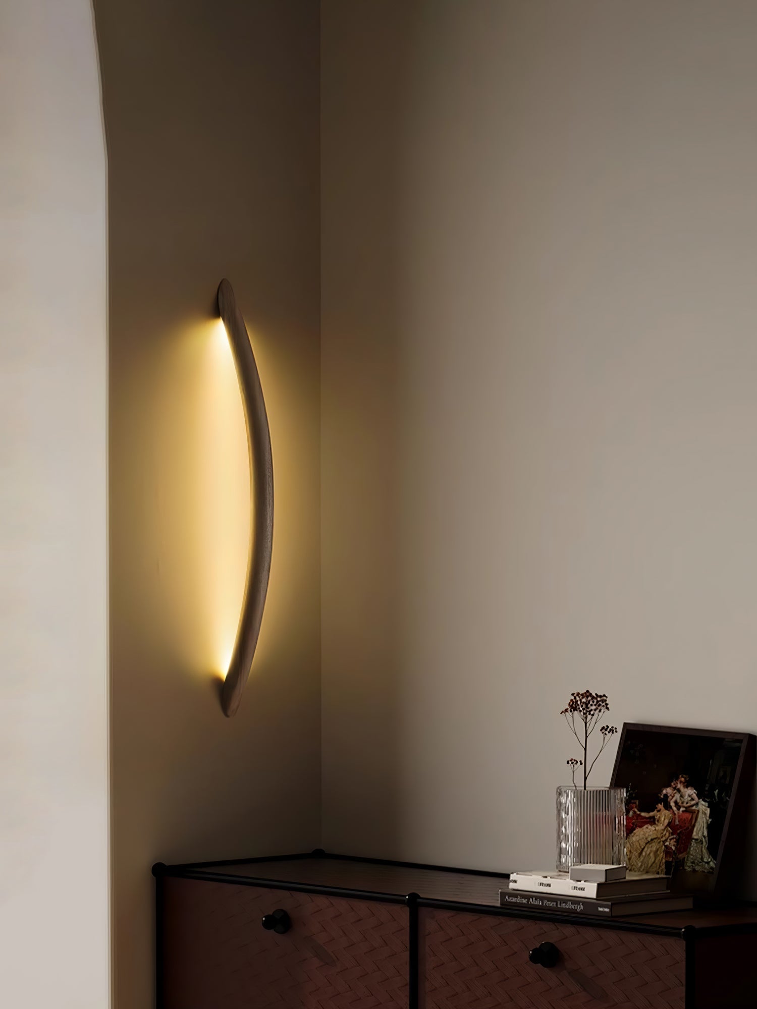 Evvinos Moderne Minimaliste Linéaire Bois Luminaire Mural