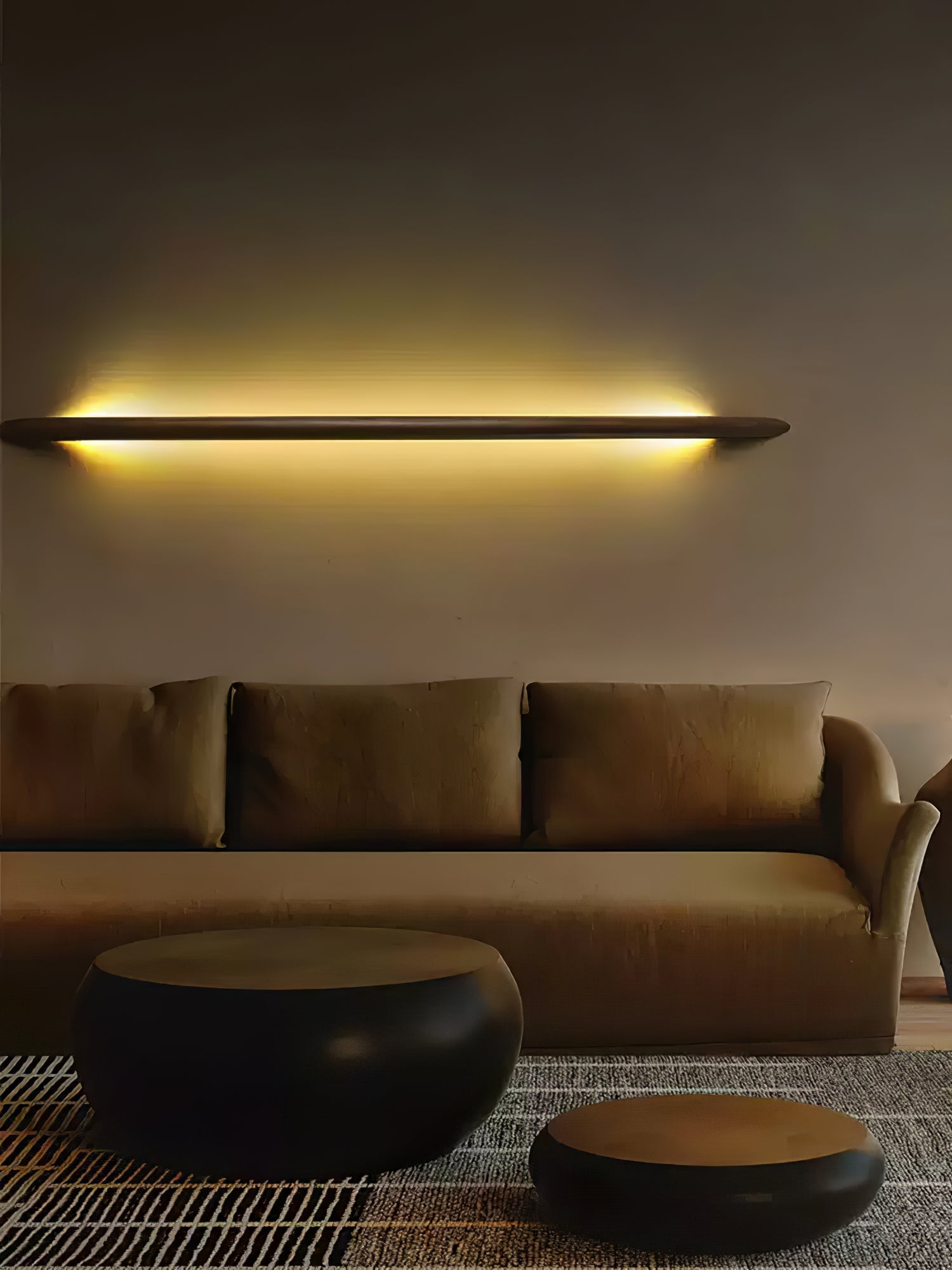 Evvinos Moderne Minimaliste Linéaire Bois Luminaire Mural