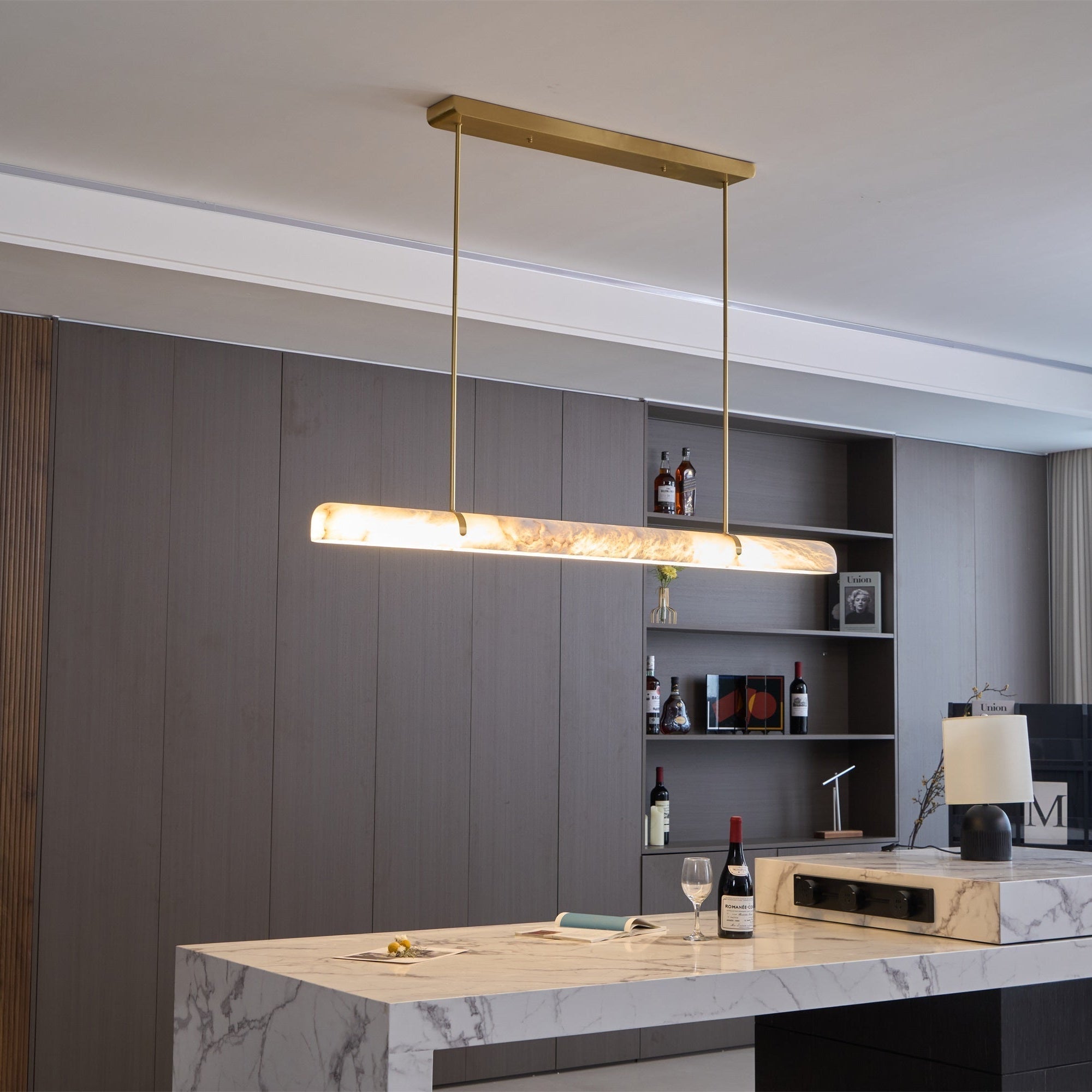 Ilraea Suspension Linéaire en Albâtre