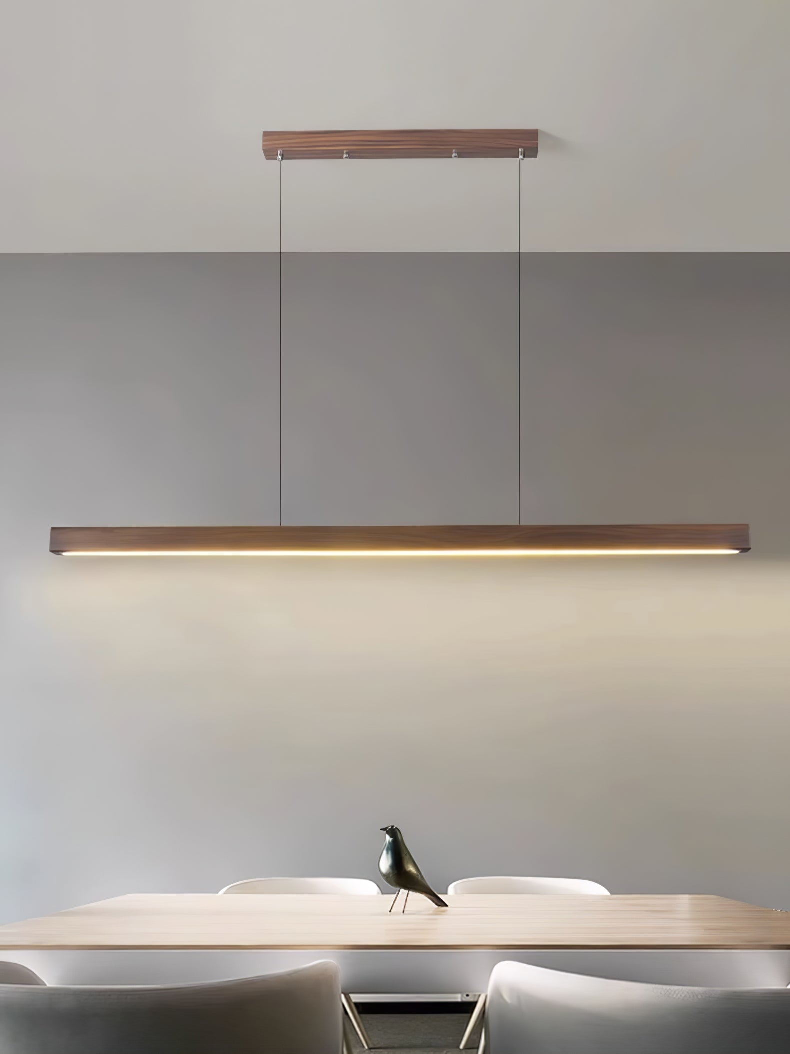 Elowen Suspension linéaire minimaliste en bois