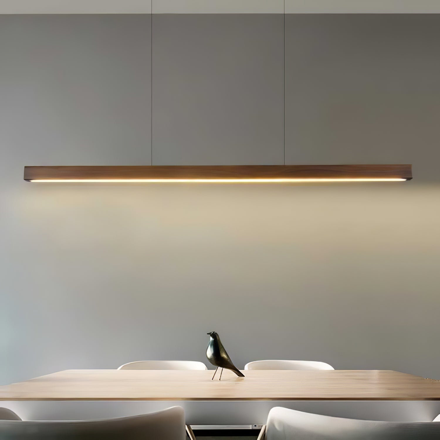 Elowen Suspension linéaire minimaliste en bois
