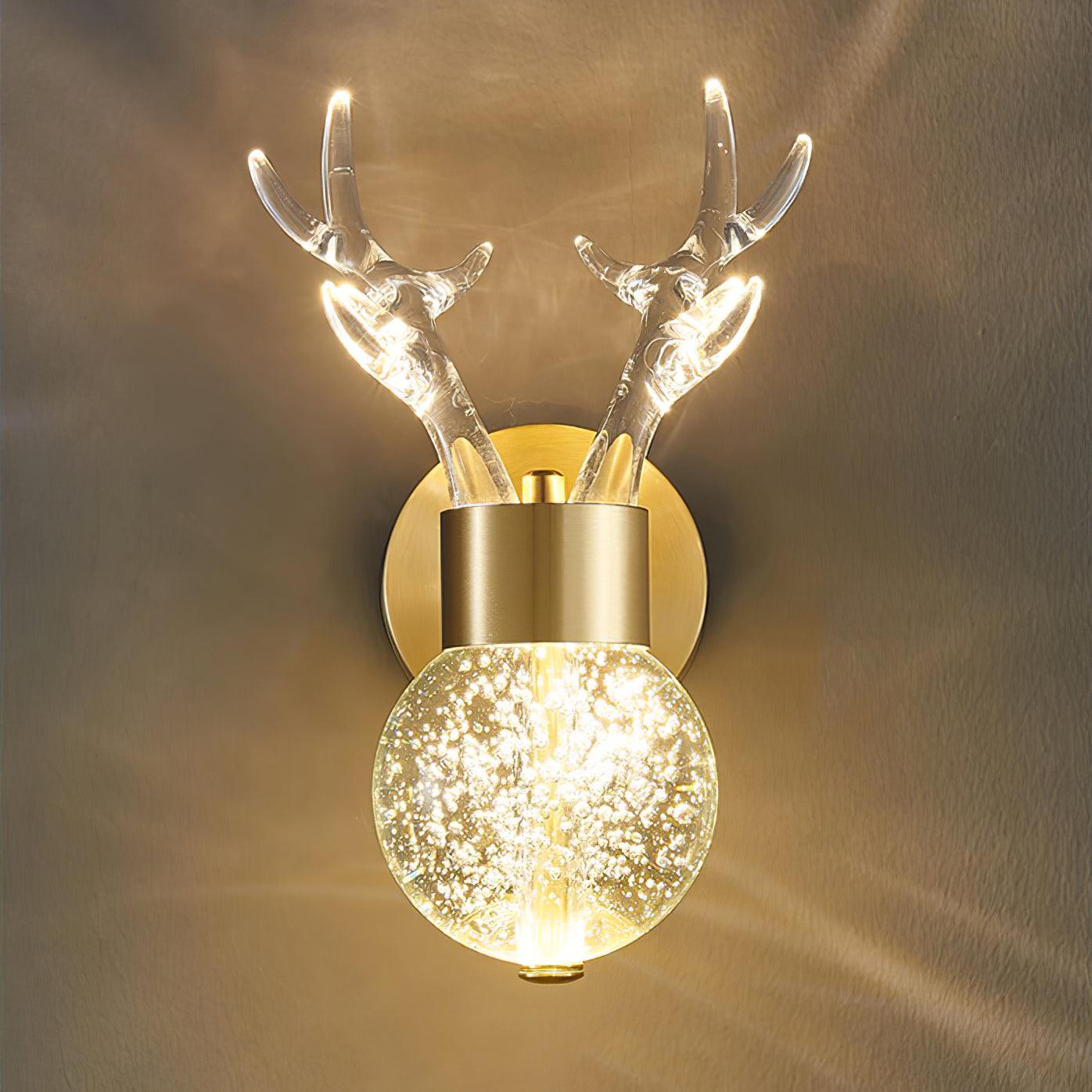Timber Lampe Murale en Cristal de Cerf de Luxe Postmoderne