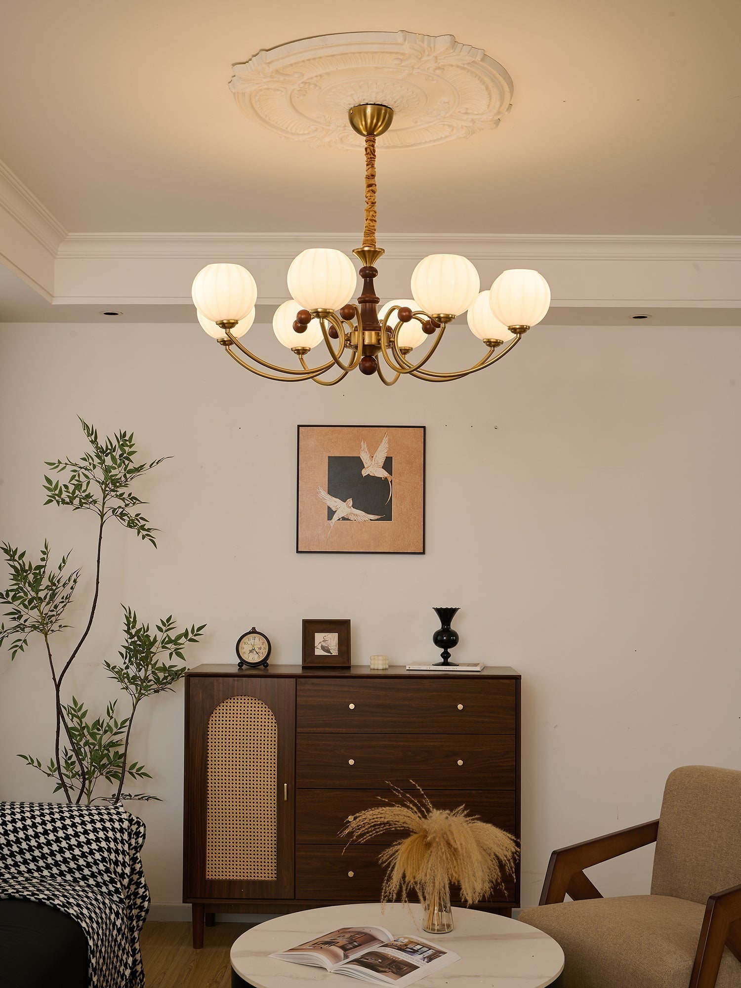 Omirara Lustre en Bois Vintage