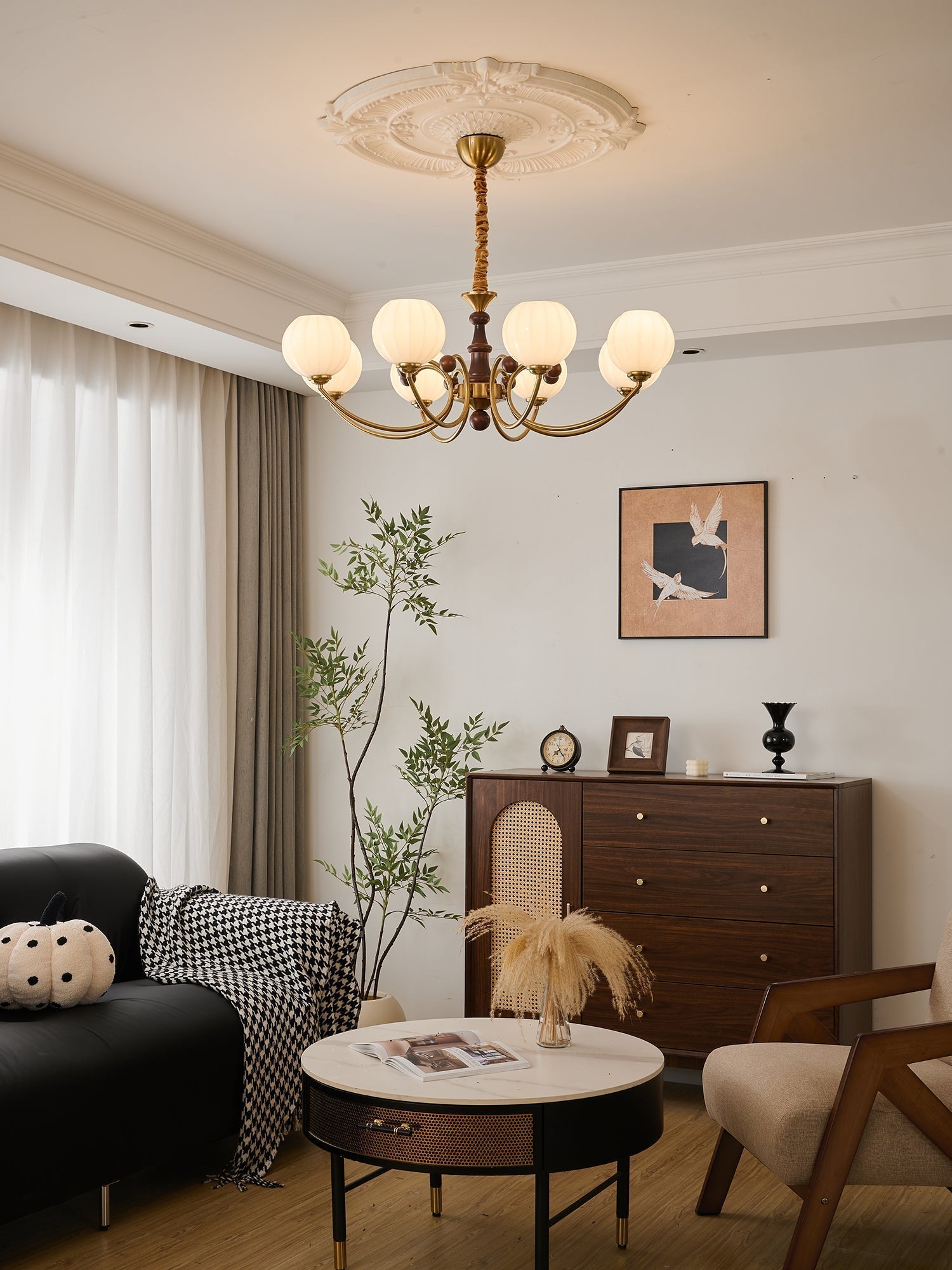 Omirara Lustre en Bois Vintage