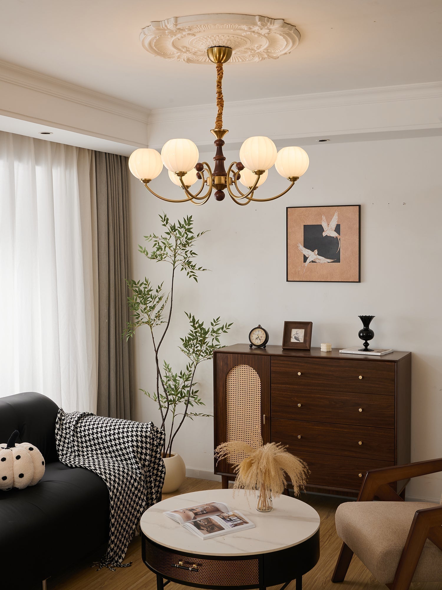 Omirara Lustre en Bois Vintage