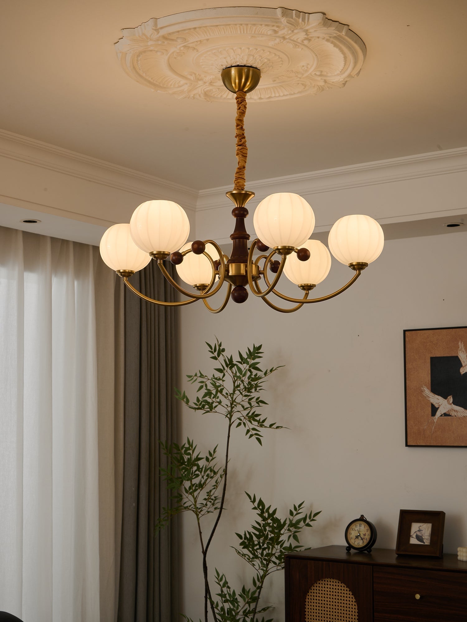 Omirara Lustre en Bois Vintage