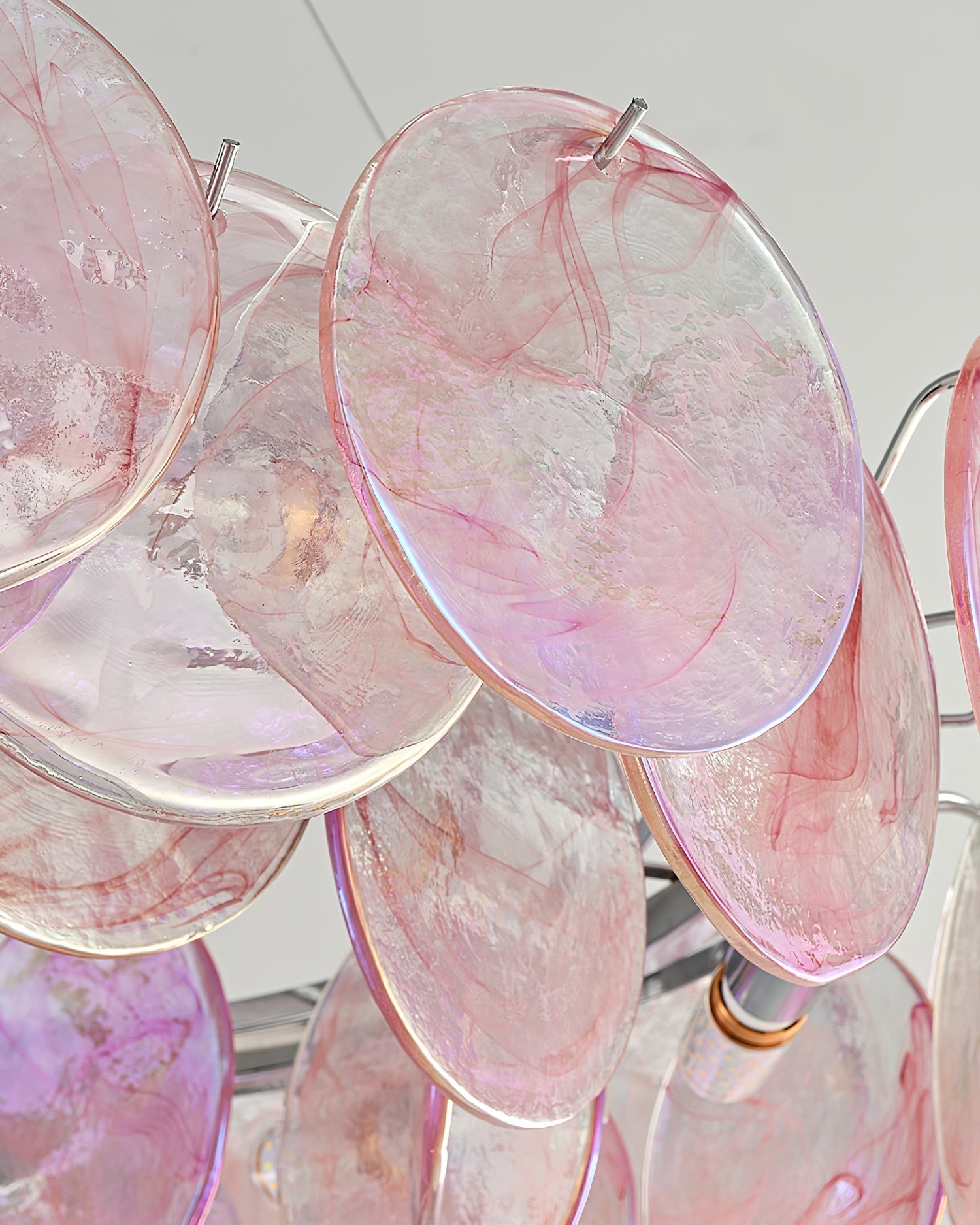Loire Lustre Halo en Disques en Verre Rose Iridescent