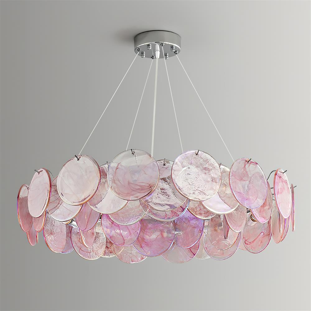 Loire Lustre Halo en Disques en Verre Rose Iridescent
