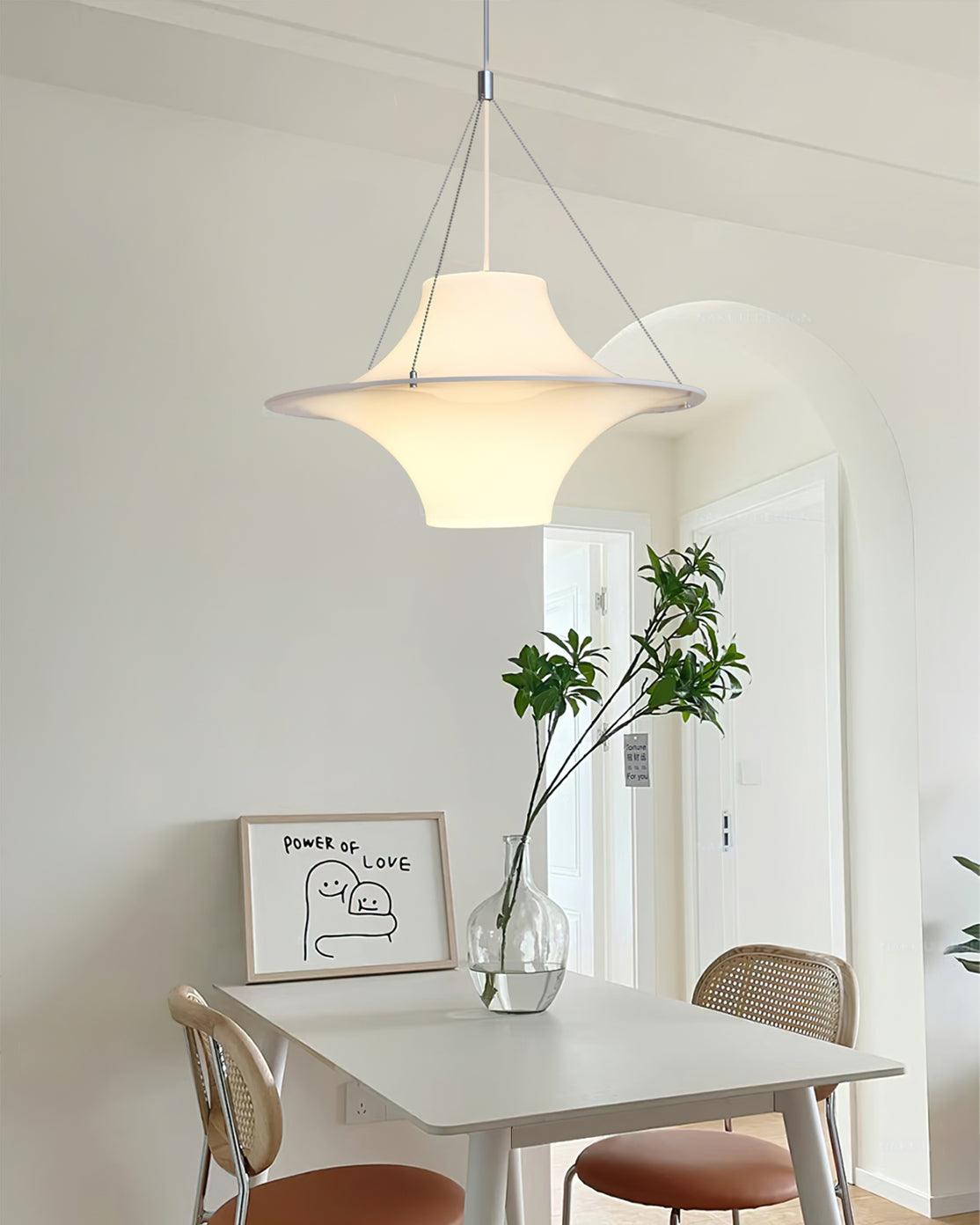 Solara Lampe suspendue en acrylique en forme d'OVNI pour salon contemporain