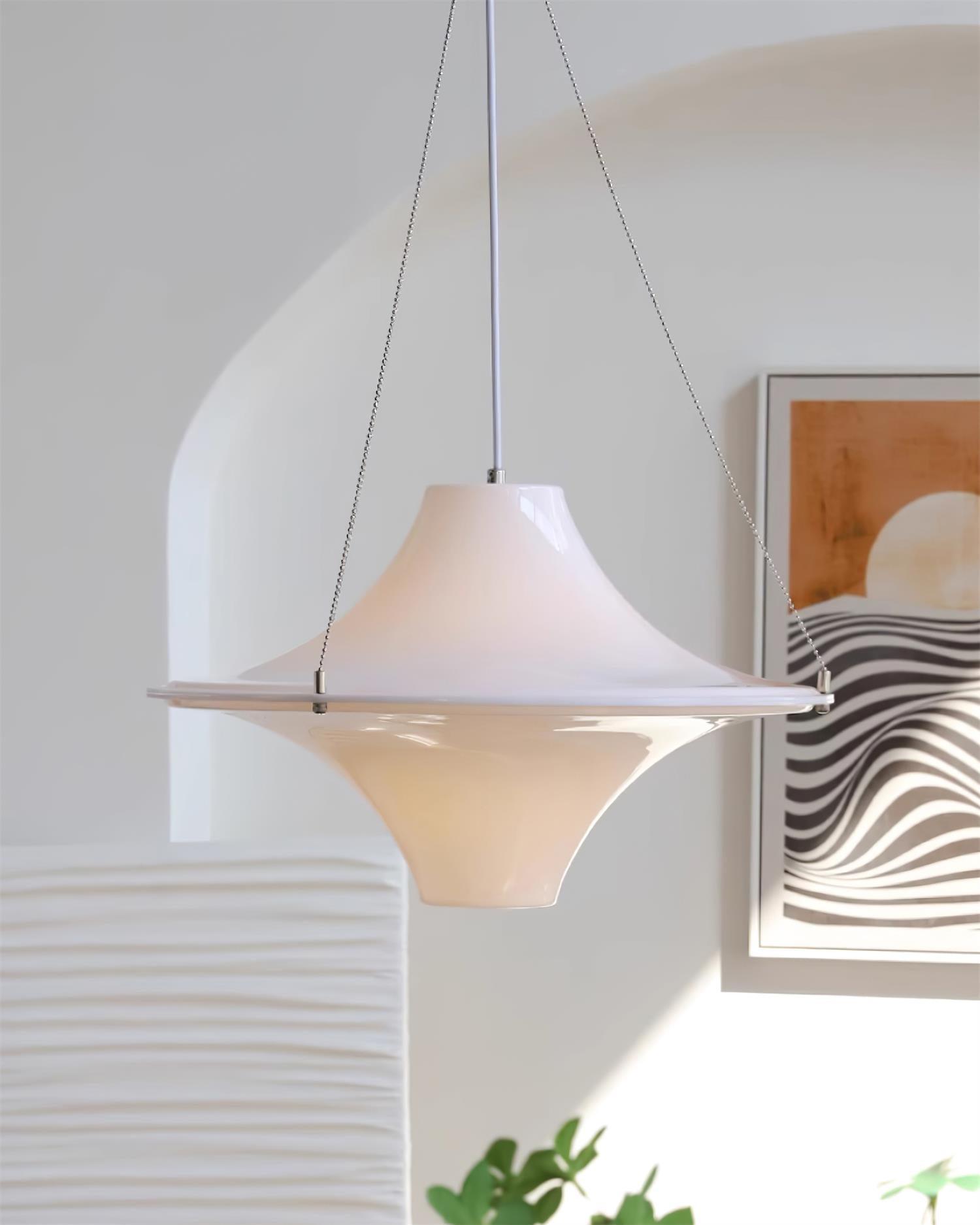 Solara Lampe suspendue en acrylique en forme d'OVNI pour salon contemporain