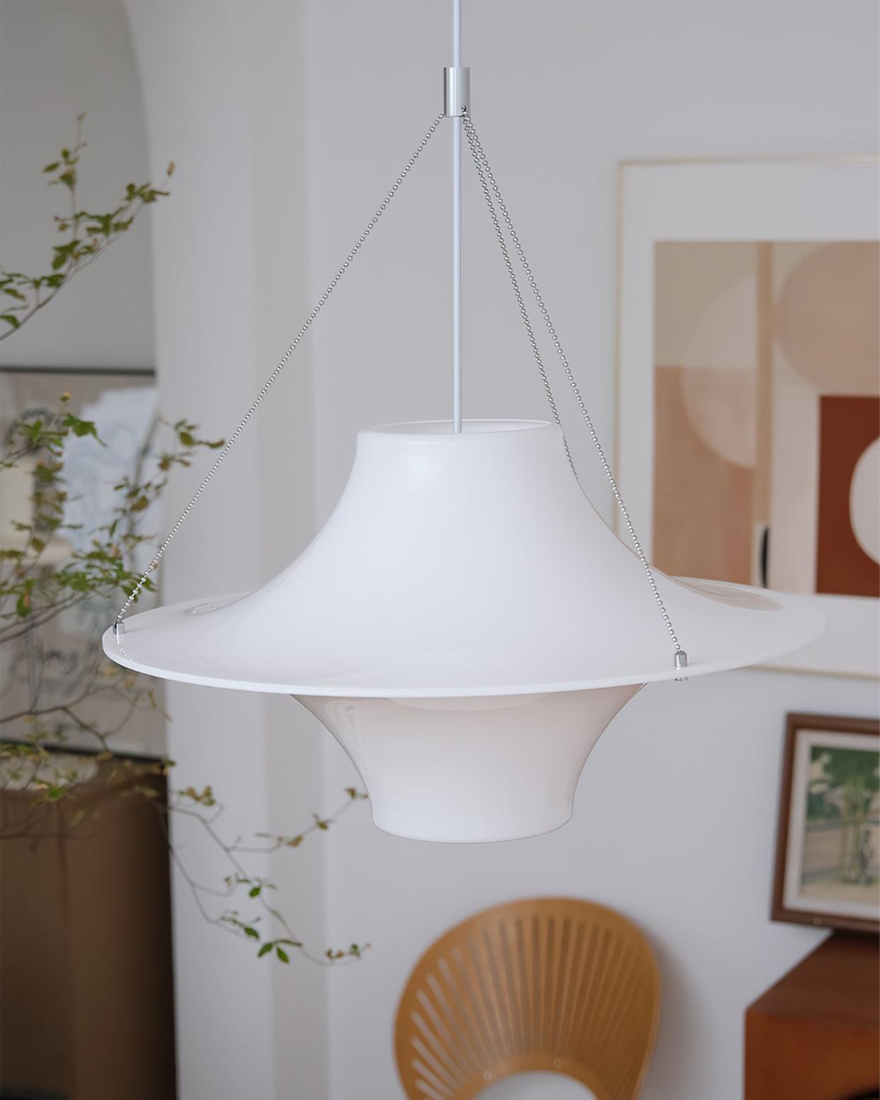Solara Lampe suspendue en acrylique en forme d'OVNI pour salon contemporain