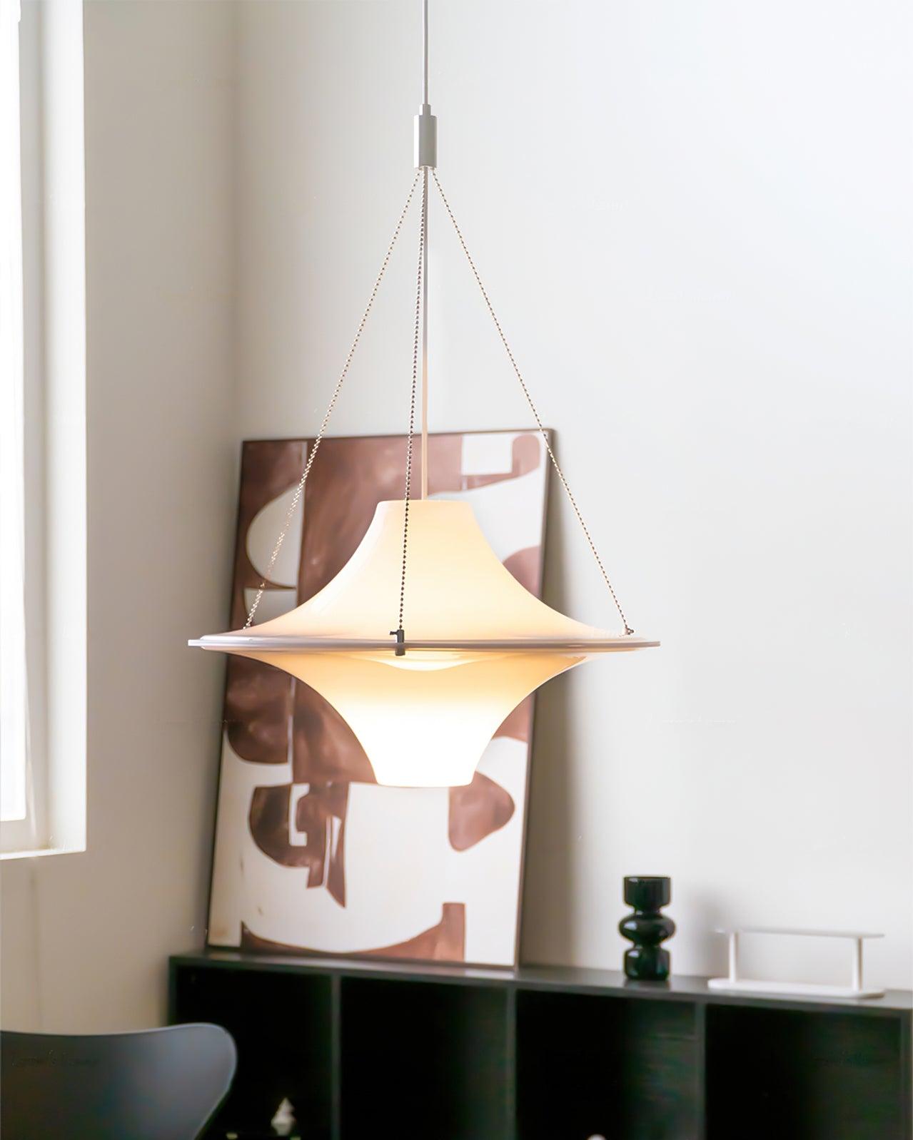Solara Lampe suspendue en acrylique en forme d'OVNI pour salon contemporain