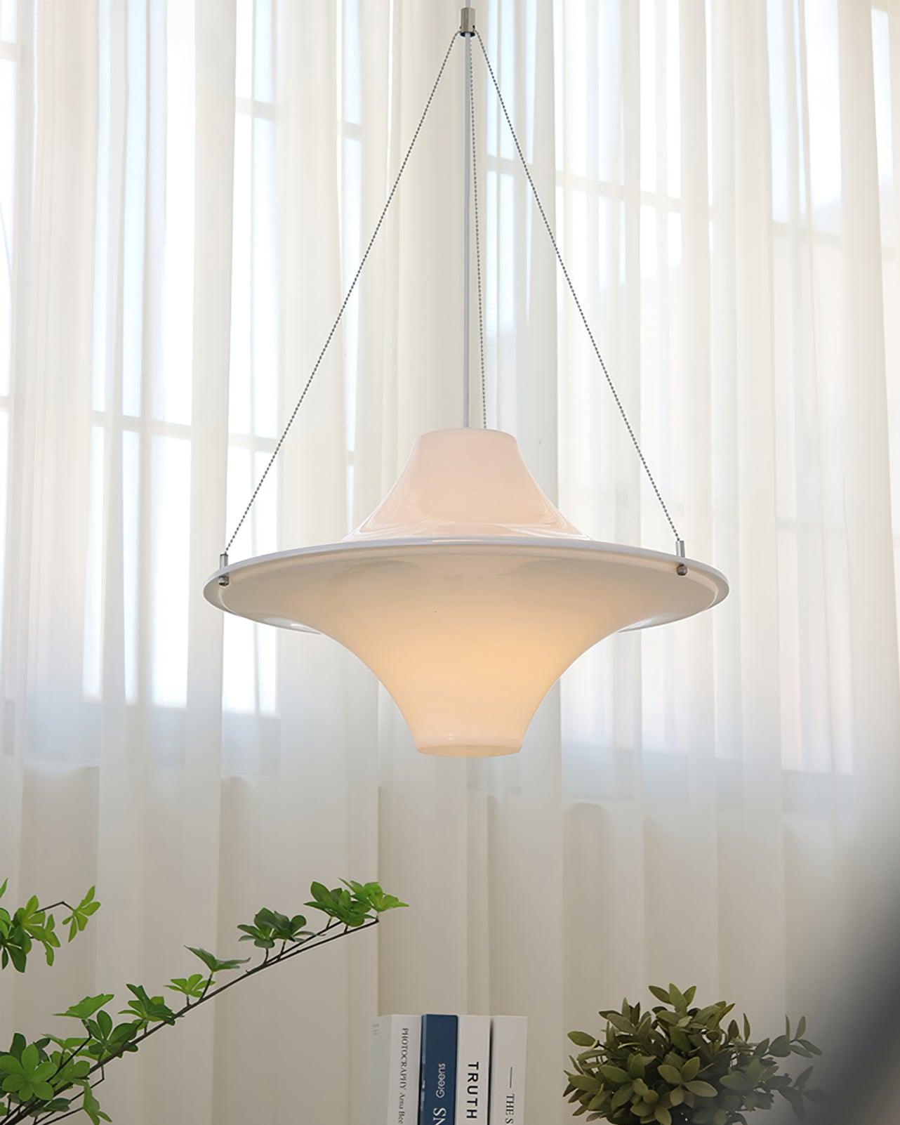 Solara Lampe suspendue en acrylique en forme d'OVNI pour salon contemporain