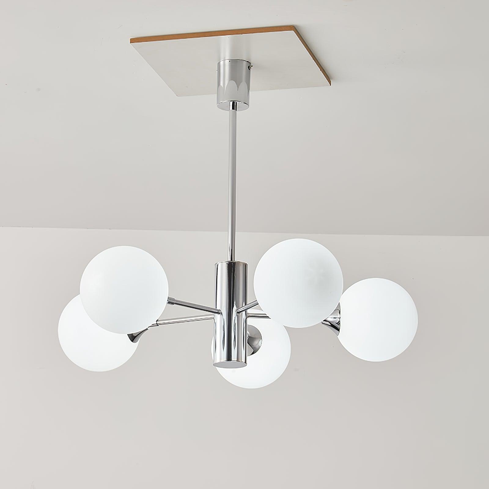 Lustra Lustre Globe en Verre Chromé