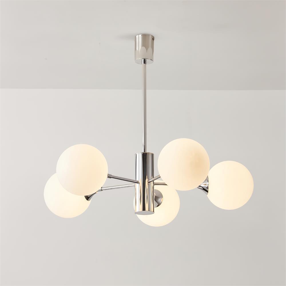Lustra Lustre Globe en Verre Chromé