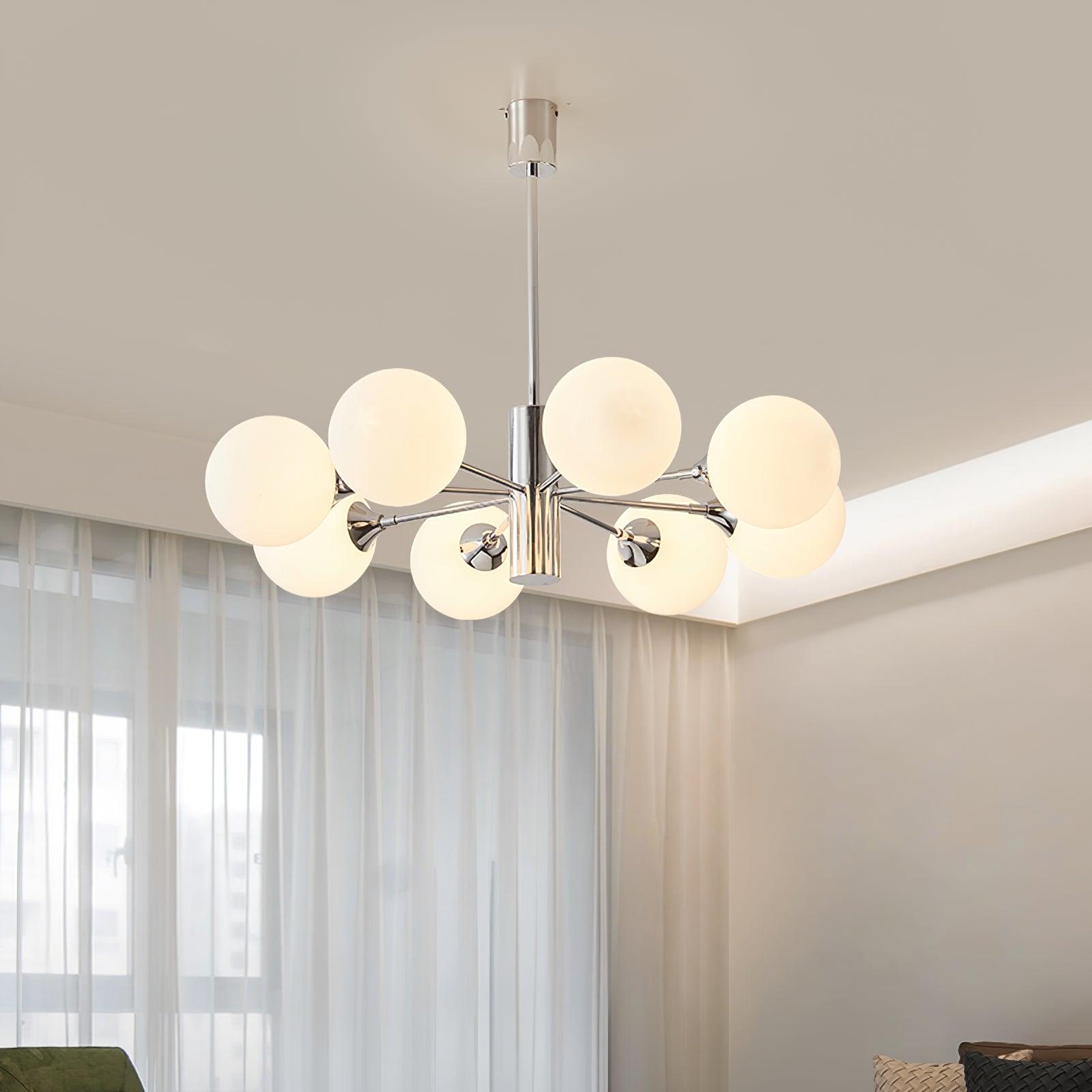 Lustra Lustre Globe en Verre Chromé