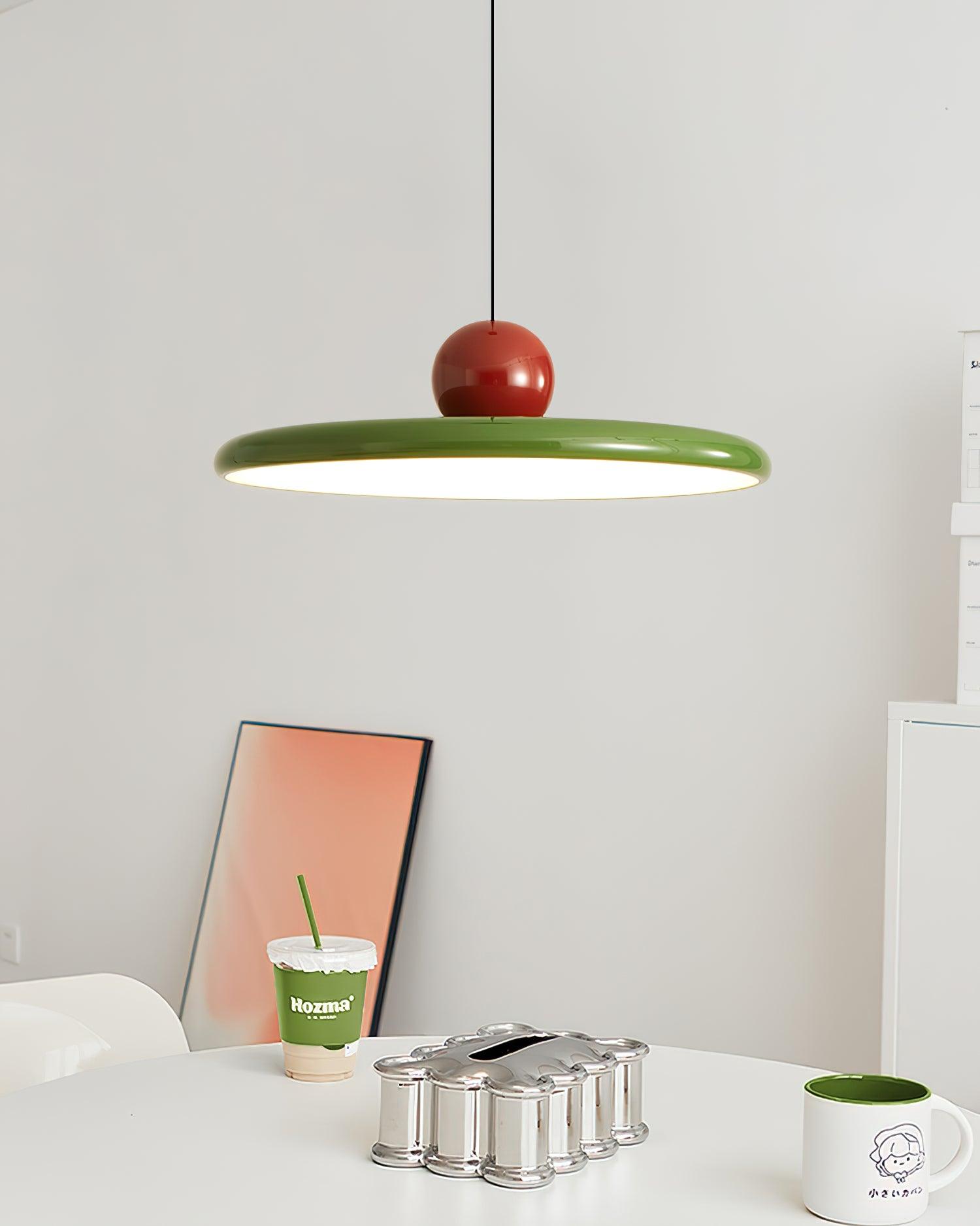 Lustra Suspension Swag Verte et Rouge