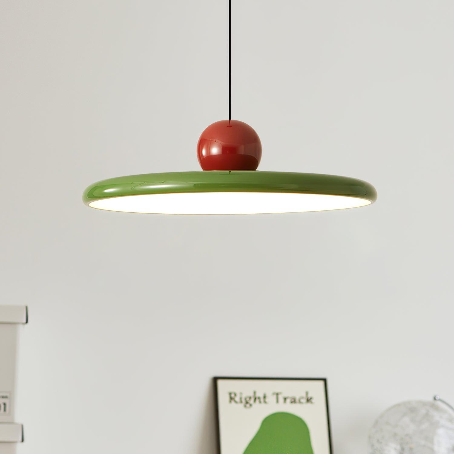 Lustra Suspension Swag Verte et Rouge