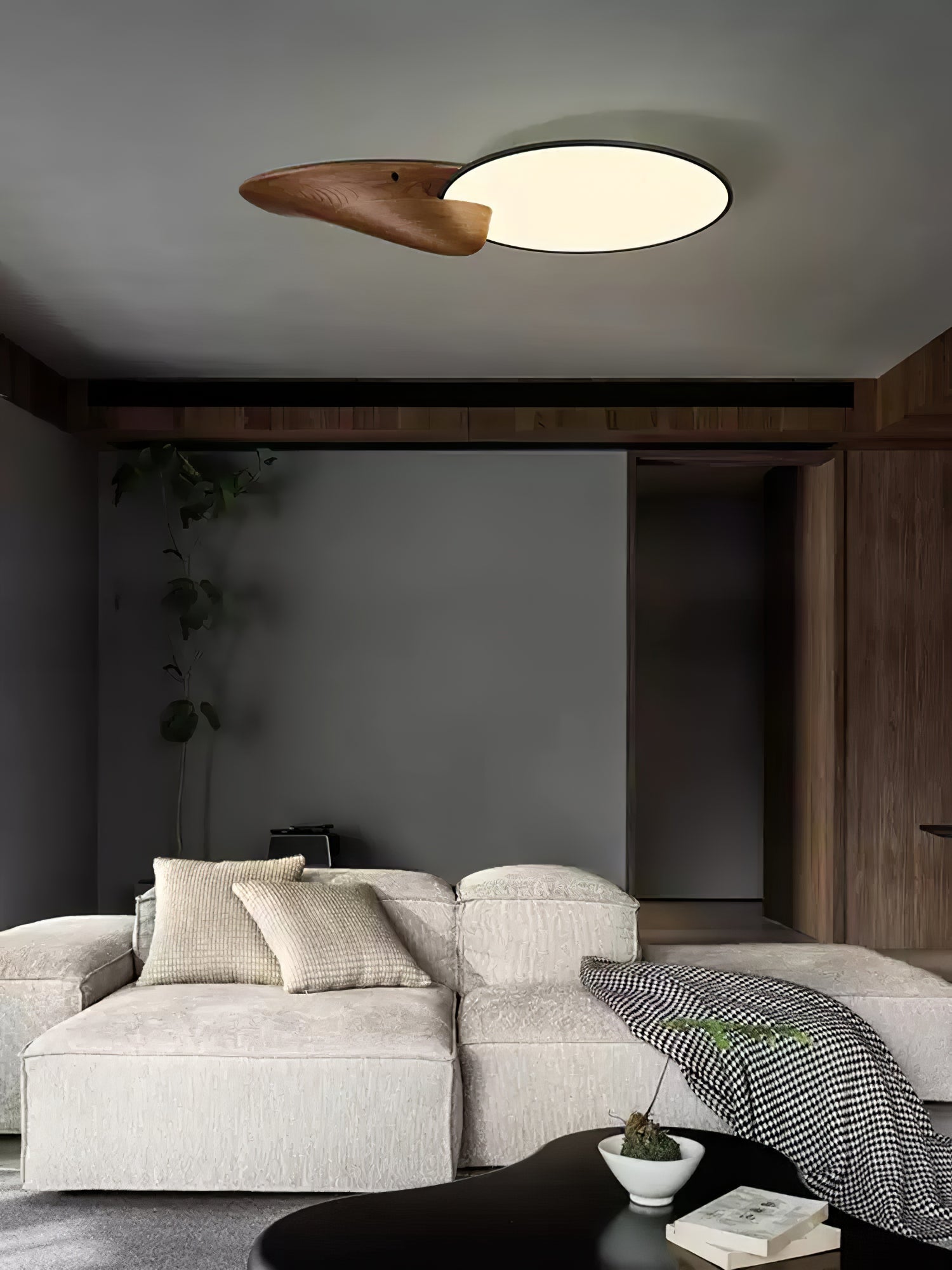 Zovenel Premium Élégance Pic Bois Plafonnier