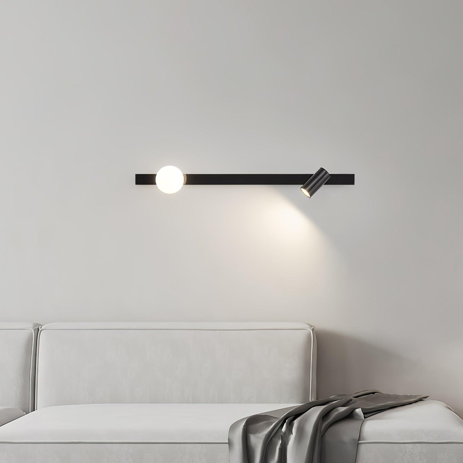 Evlaeiel Long Arm Plug-in Brass Glass Wall Light
