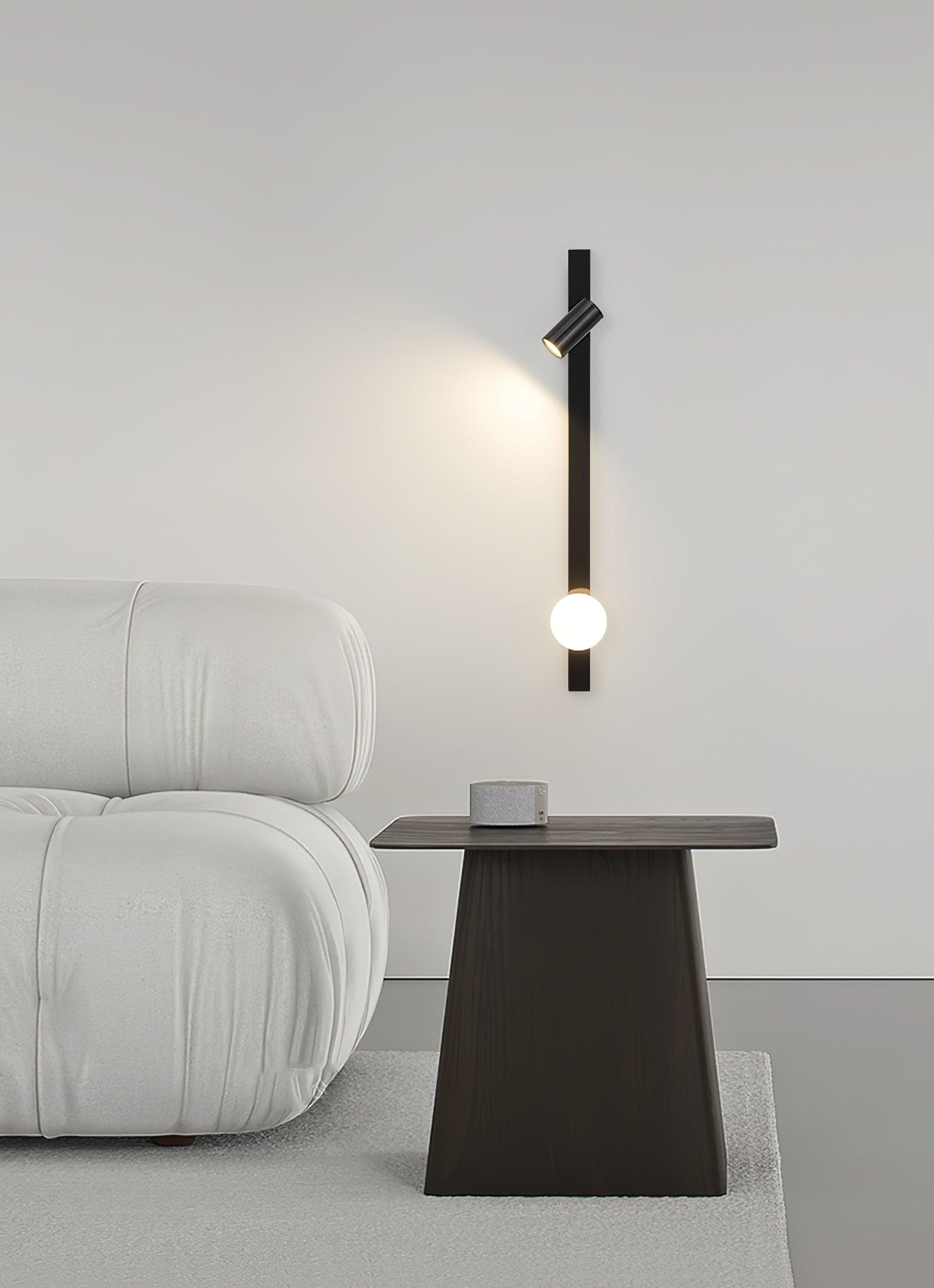 Evlaeiel Long Arm Plug-in Brass Glass Wall Light