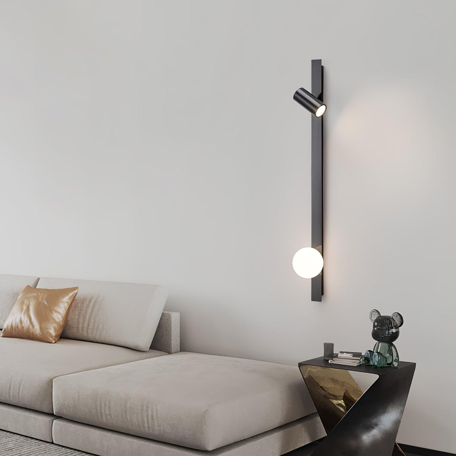 Elarise Lampe Murale en Laiton et Verre Minimaliste