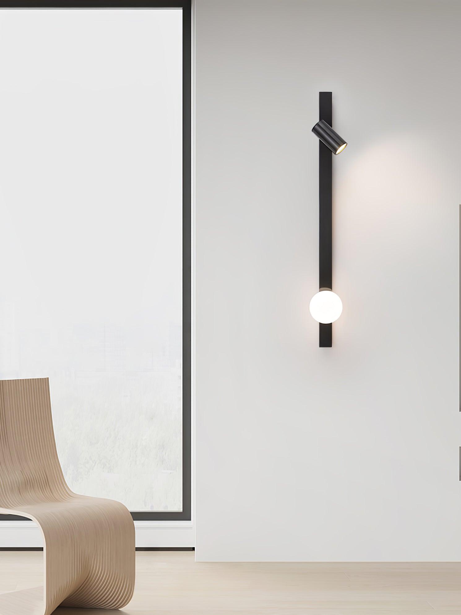 Evlaeiel Long Arm Plug-in Brass Glass Wall Light