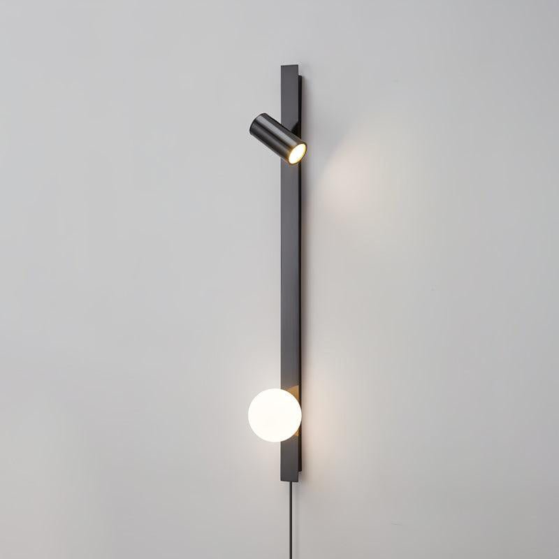 Evlaeiel Long Arm Plug-in Brass Glass Wall Light