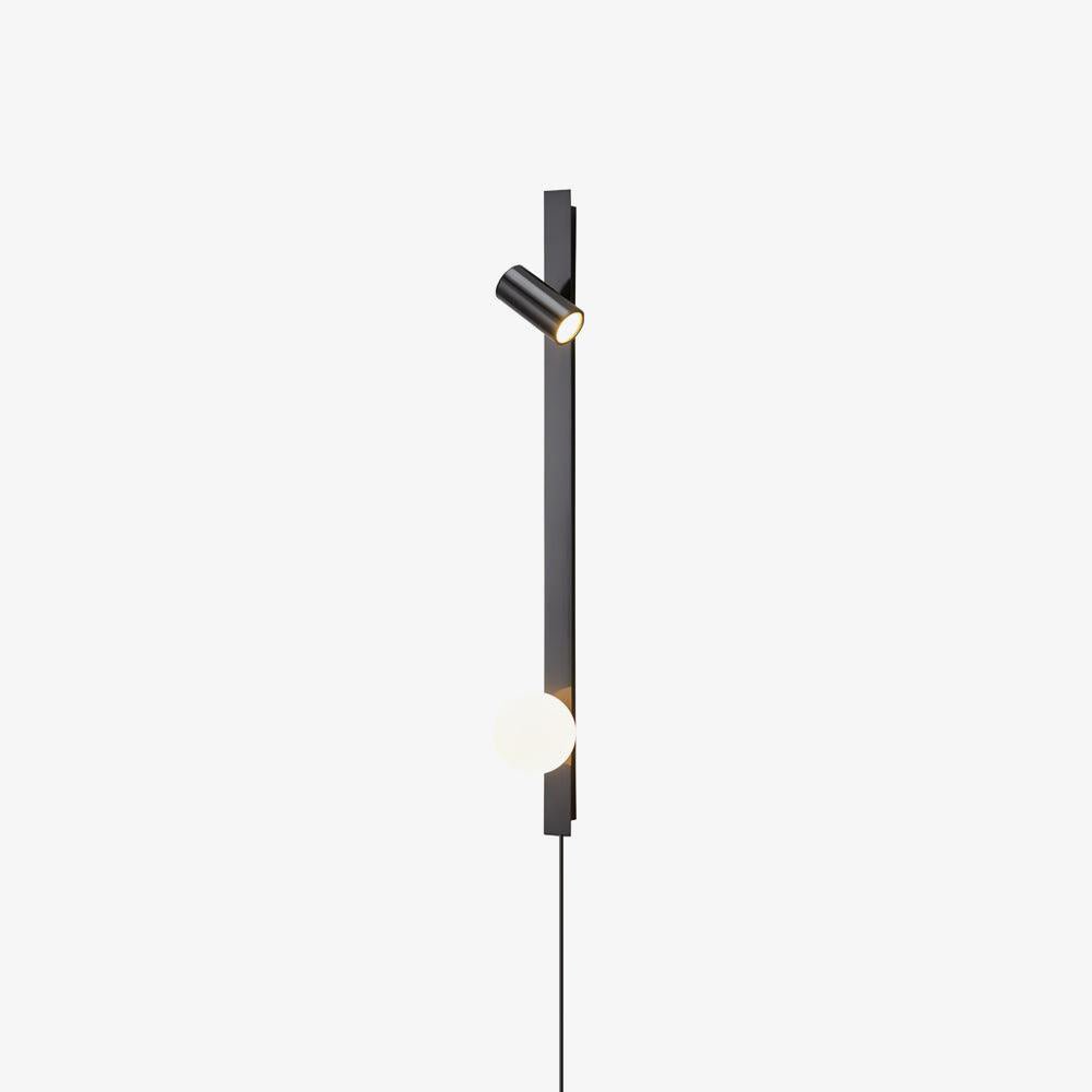Evlaeiel Long Arm Plug-in Brass Glass Wall Light