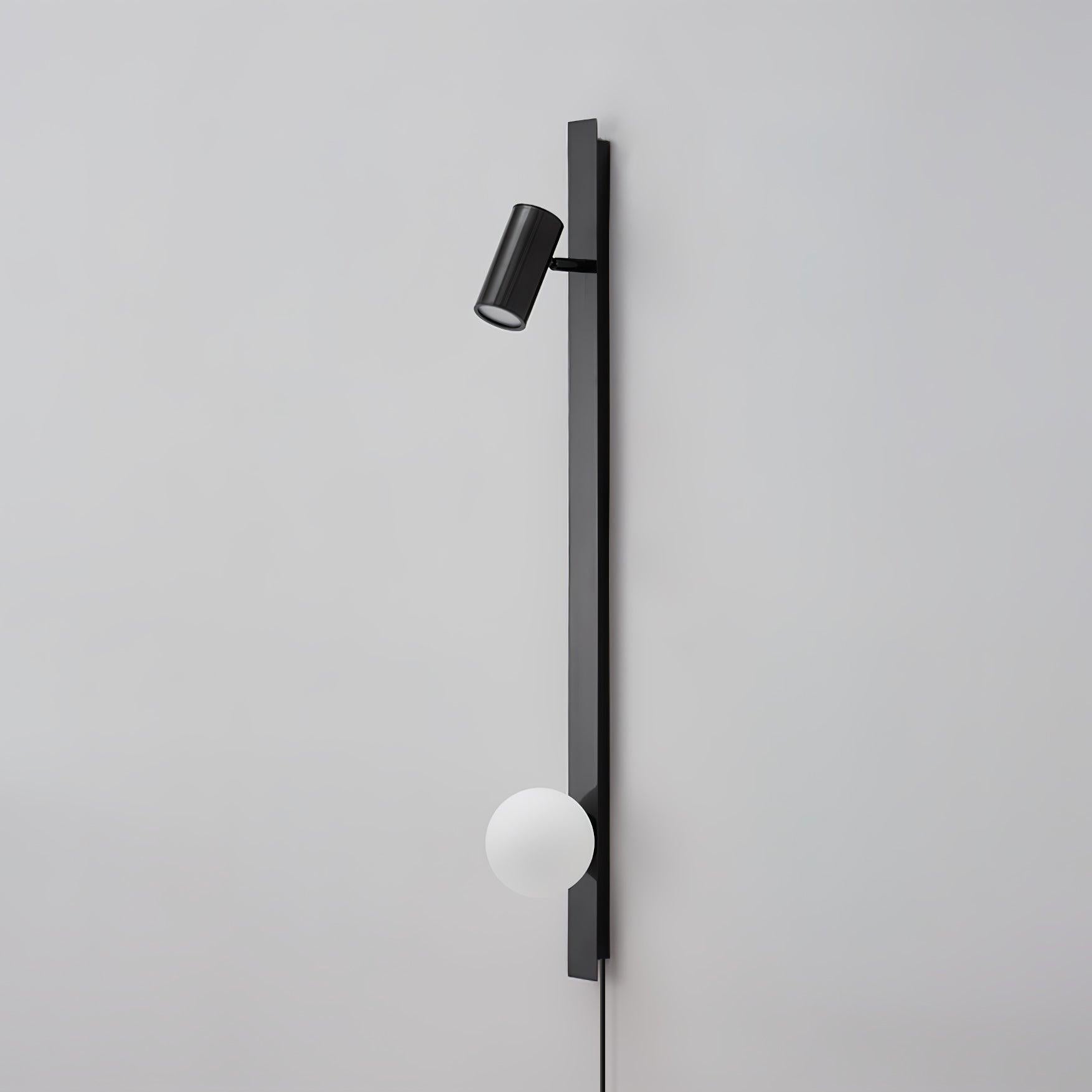 Evlaeiel Long Arm Plug-in Brass Glass Wall Light
