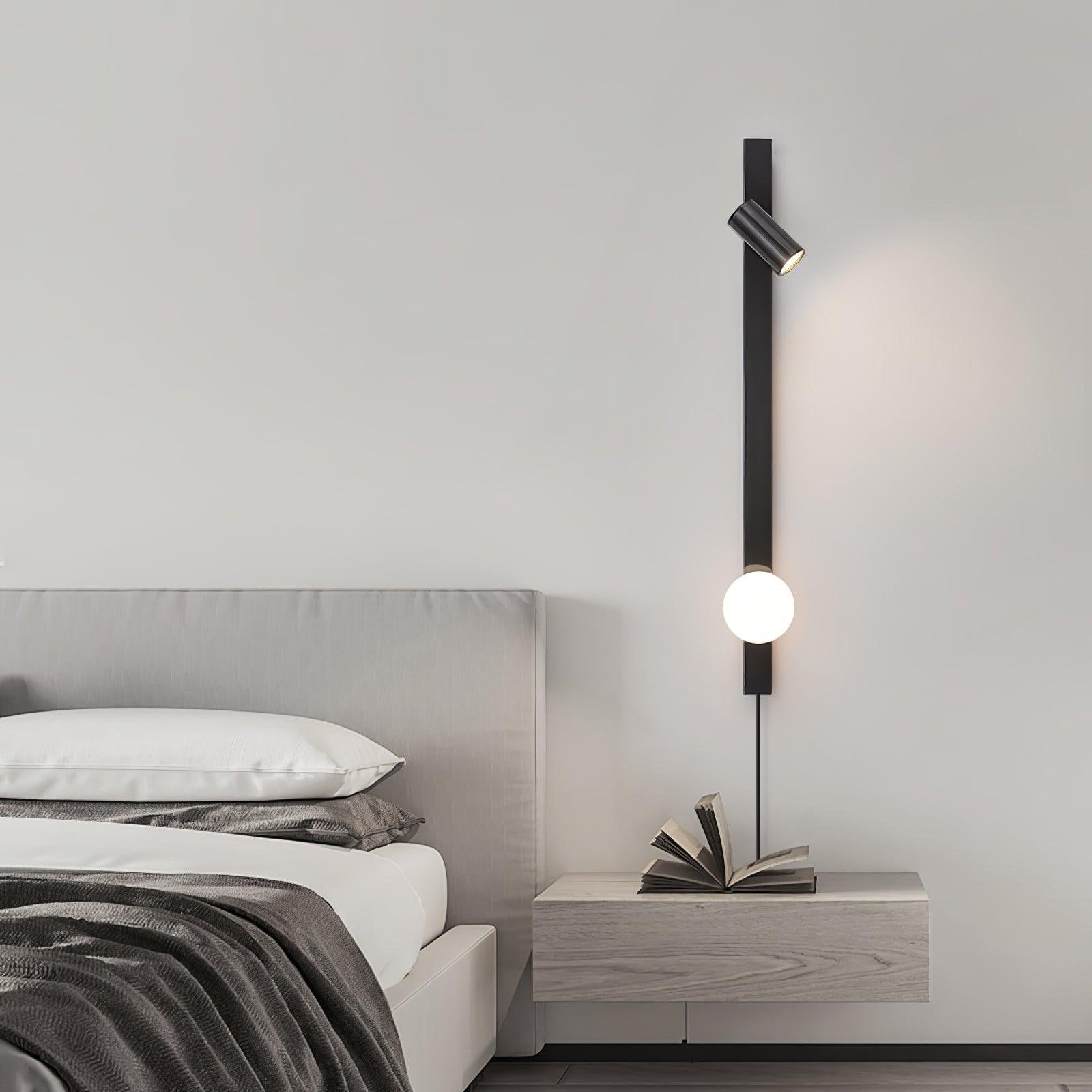 Evlaeiel Long Arm Plug-in Brass Glass Wall Light