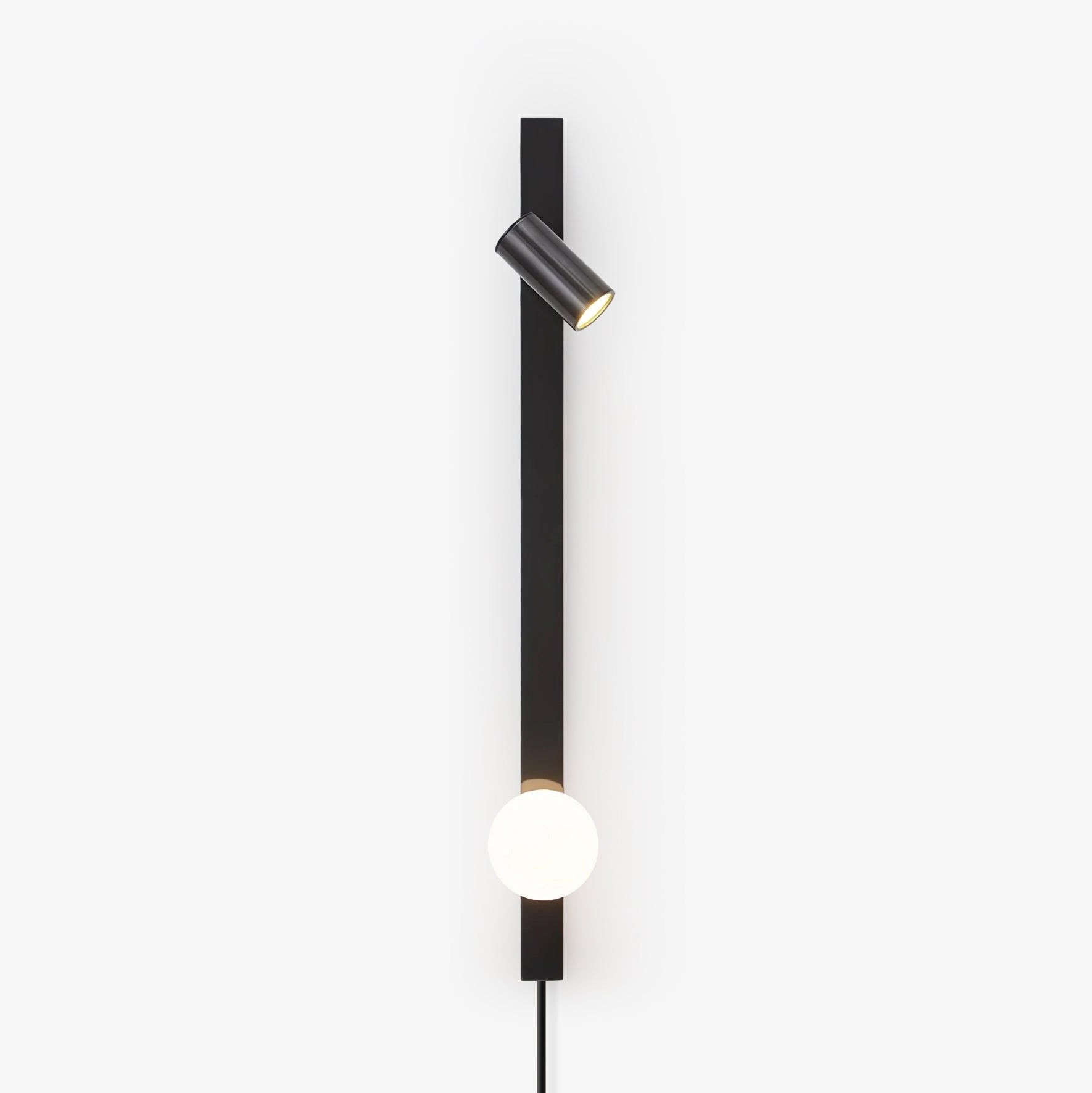Evlaeiel Long Arm Plug-in Brass Glass Wall Light