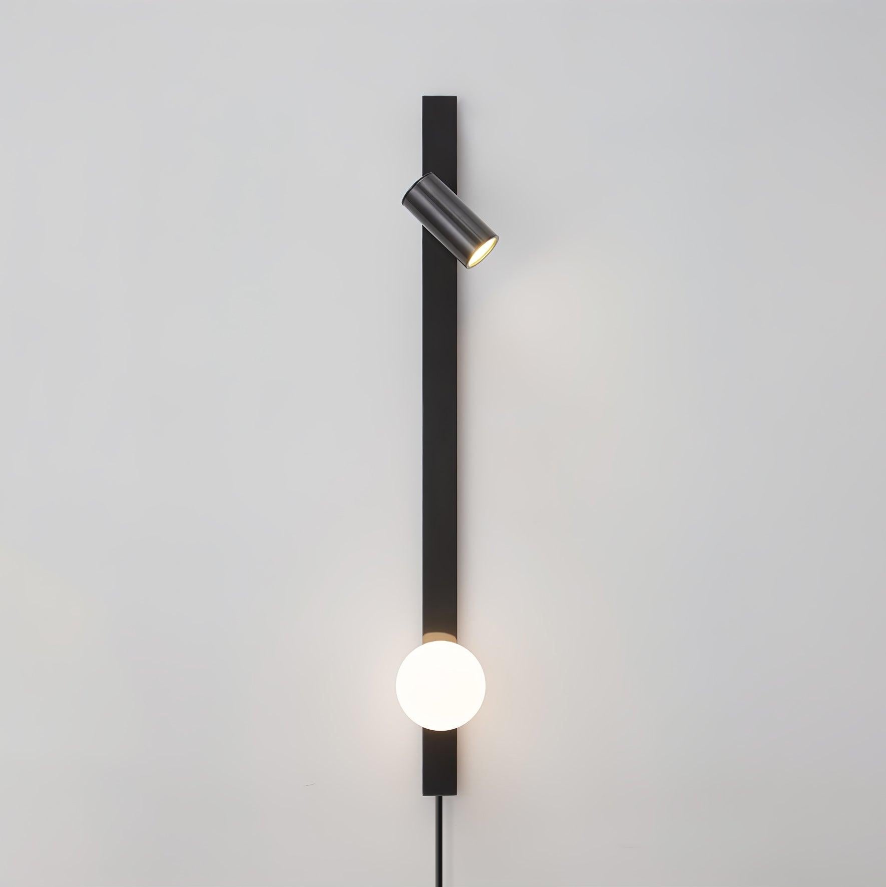 Evlaeiel Long Arm Plug-in Brass Glass Wall Light