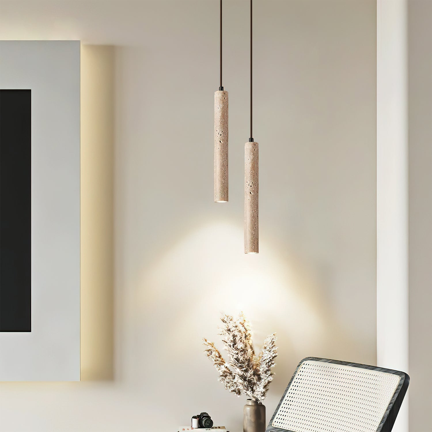 Olvynarae Suspension Cylindrique en Travertin