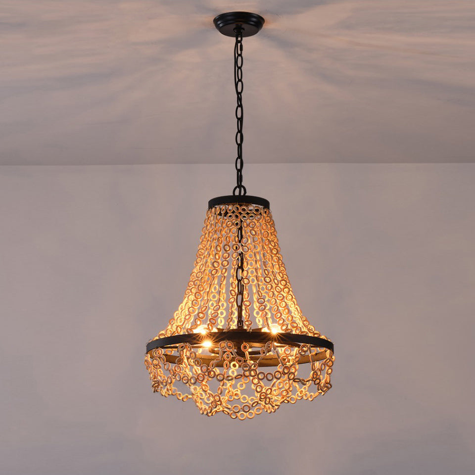 Vevyniel Lustre En Métal Et Bois De Luxe Postmoderne