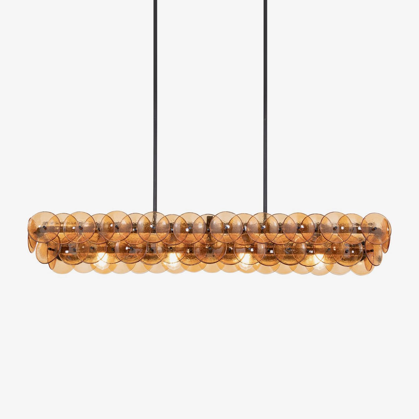 Aurora Lustre Linéaire en Verre Pressé Ambre Moderne