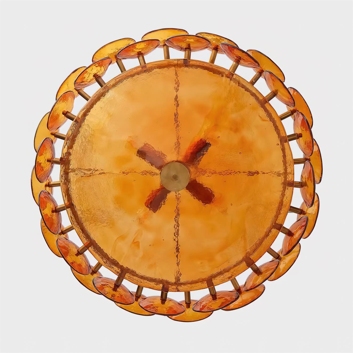 Ventilo Lustre Moderne en Verre Ambre