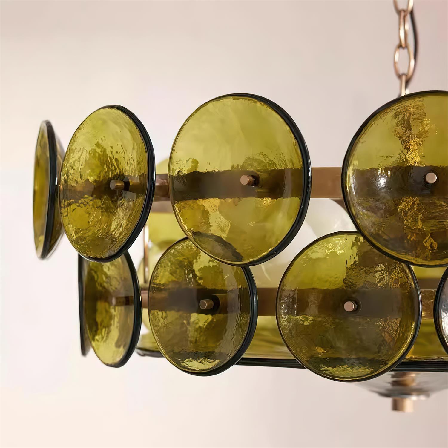 Ventilo Lustre Moderne en Verre Ambre