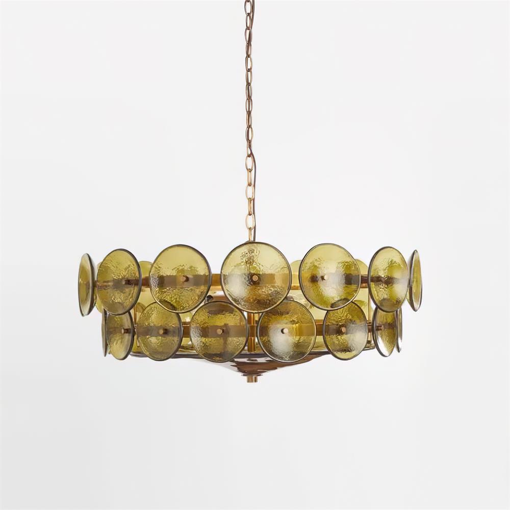 Ventilo Lustre Moderne en Verre Ambre
