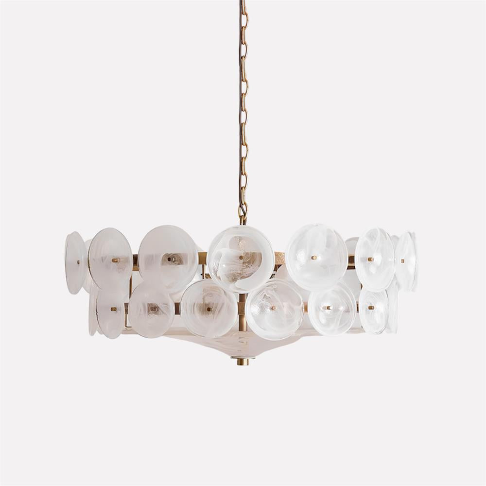 Ventilo Lustre Moderne en Verre Ambre
