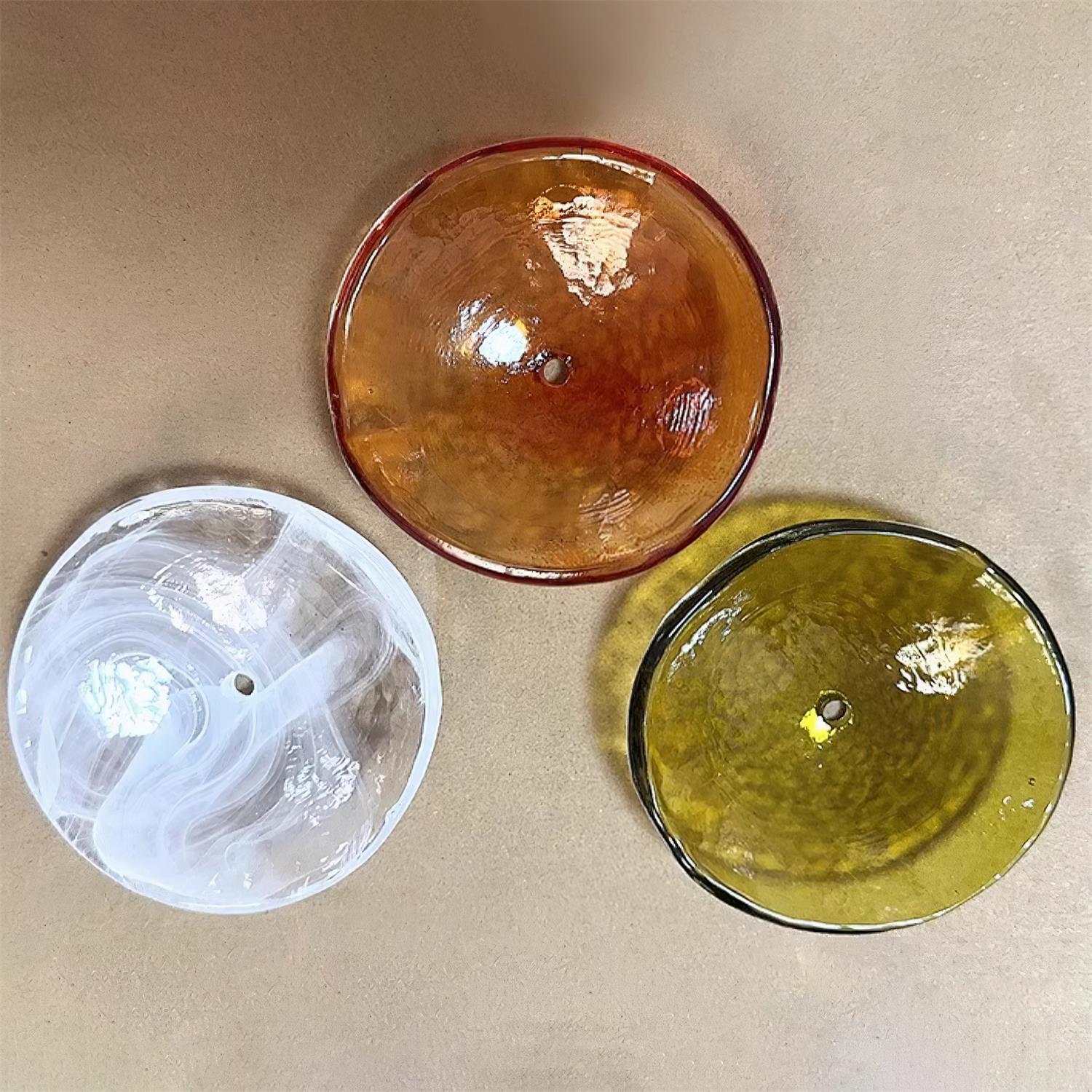 Ventilo Lustre Moderne en Verre Ambre