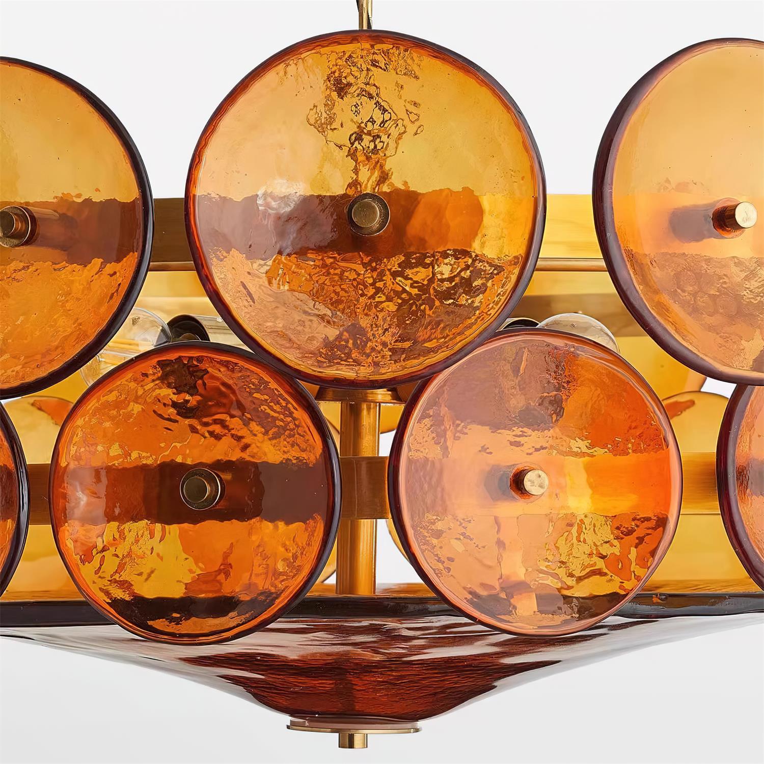 Ventilo Lustre Moderne en Verre Ambre