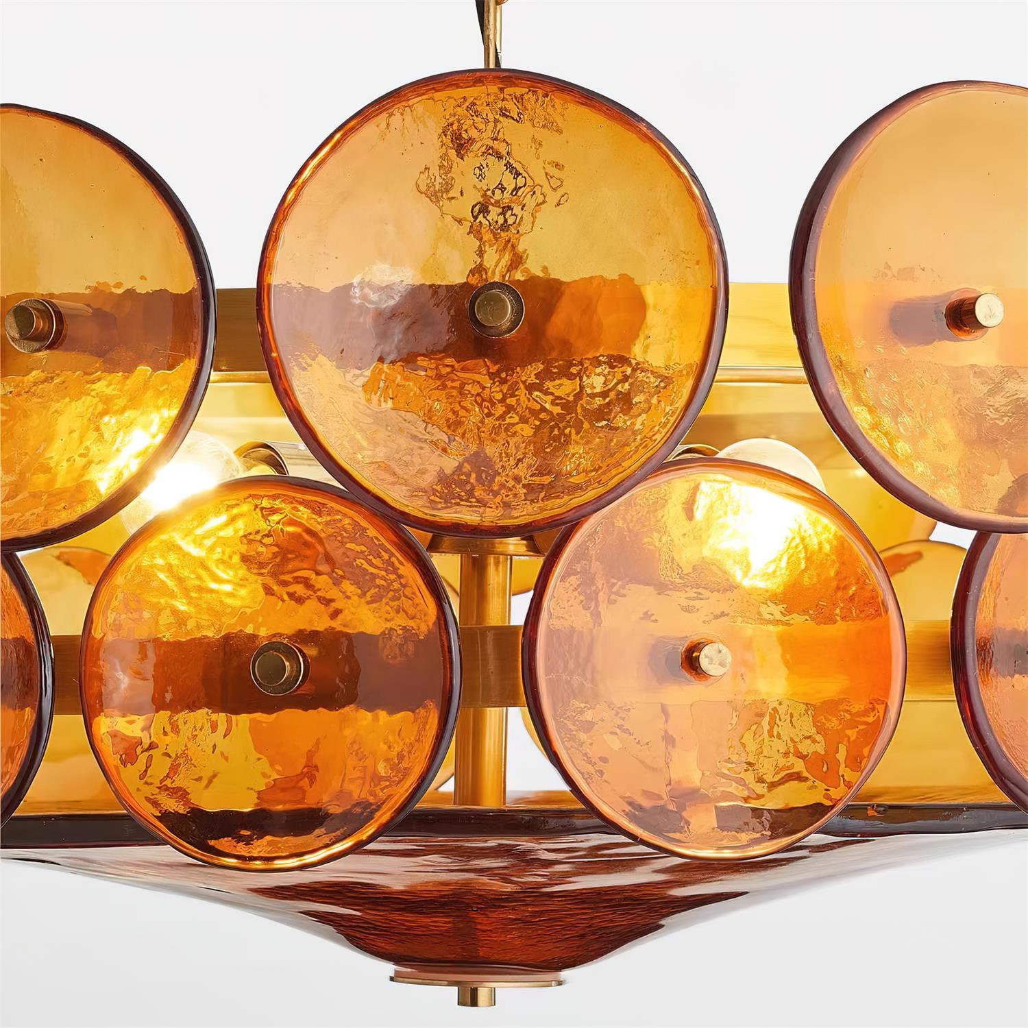 Ventilo Lustre Moderne en Verre Ambre